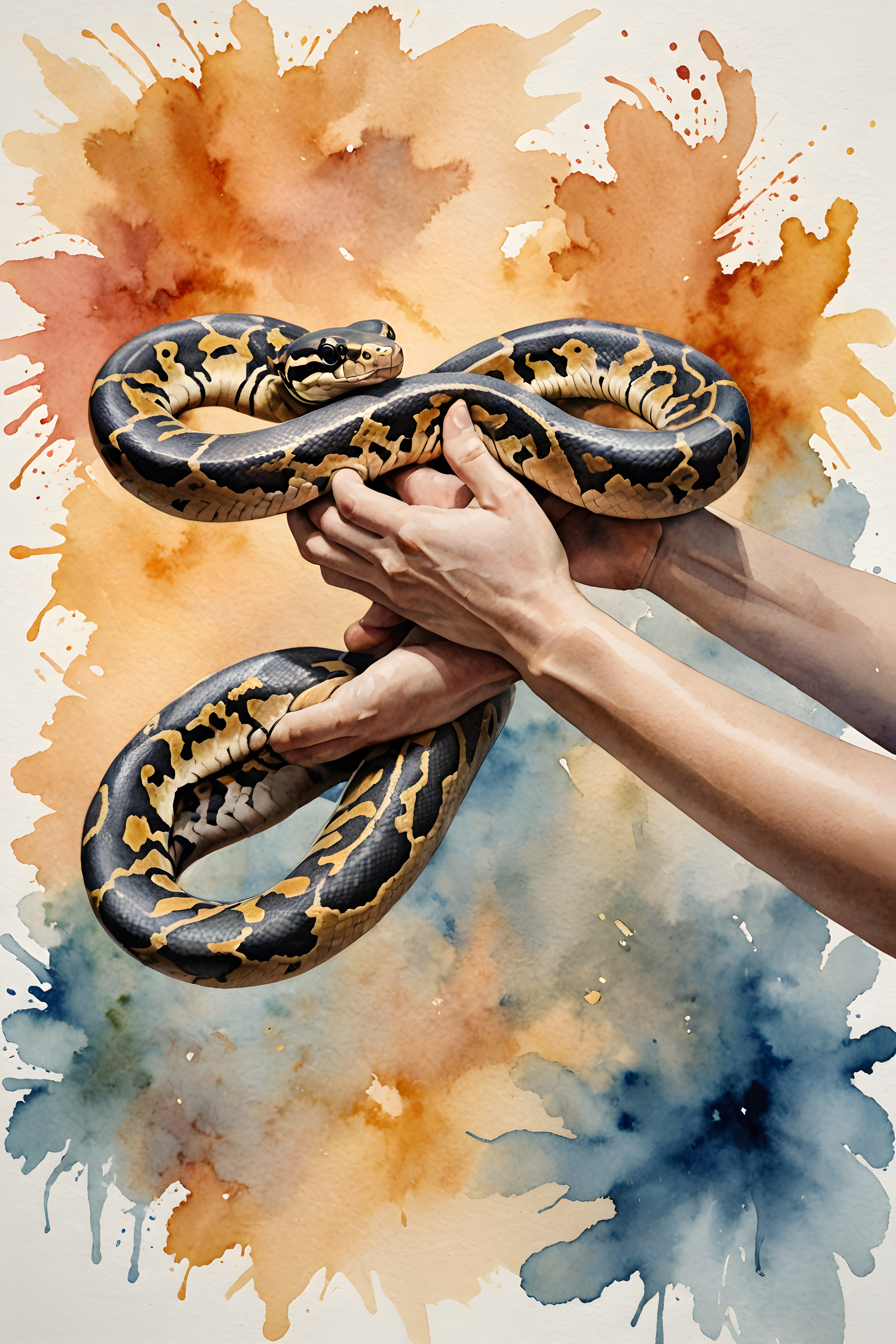 Ball Python — Watercolor (Energetic)
