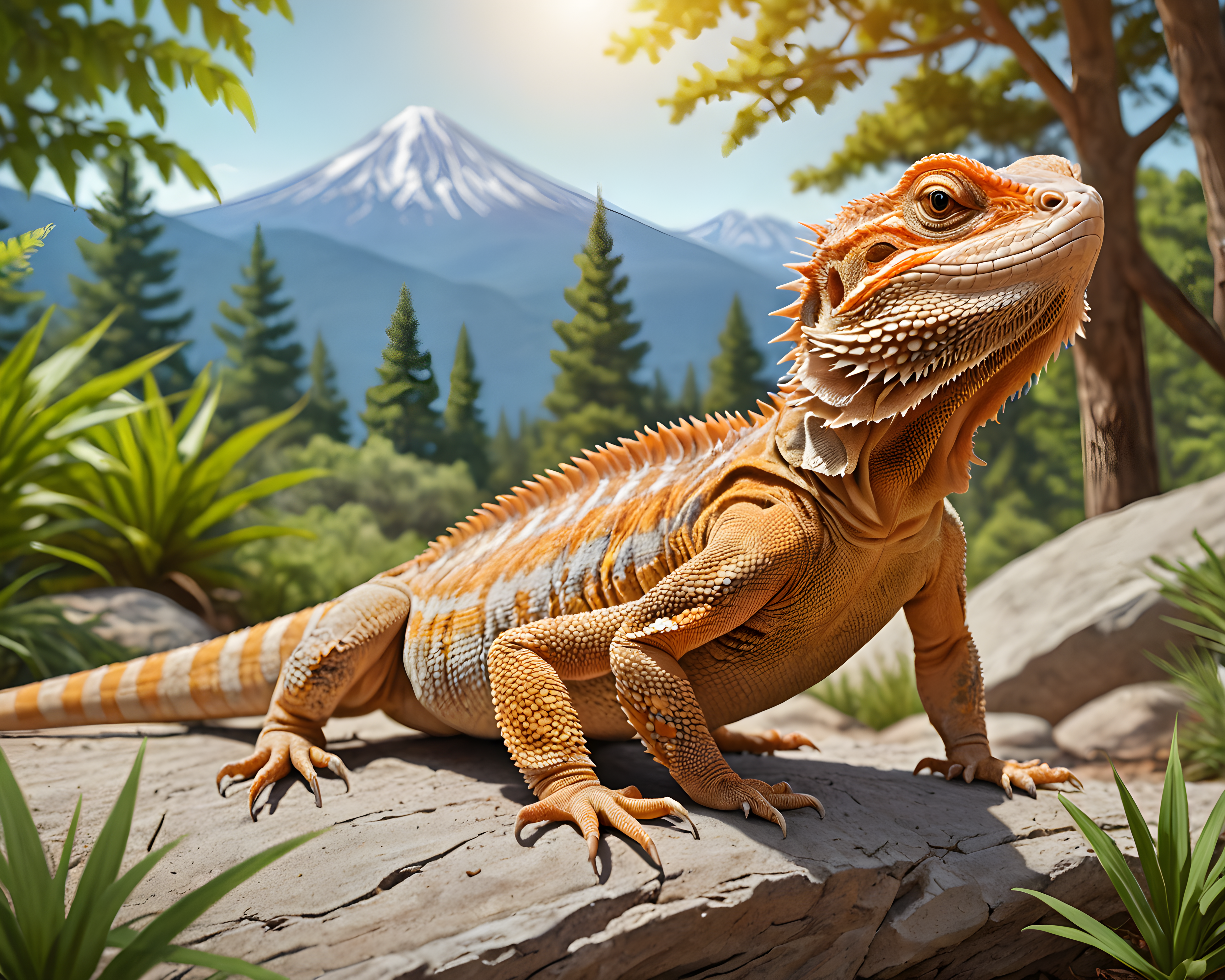 Bearded Dragon — Line Art (Energetic)