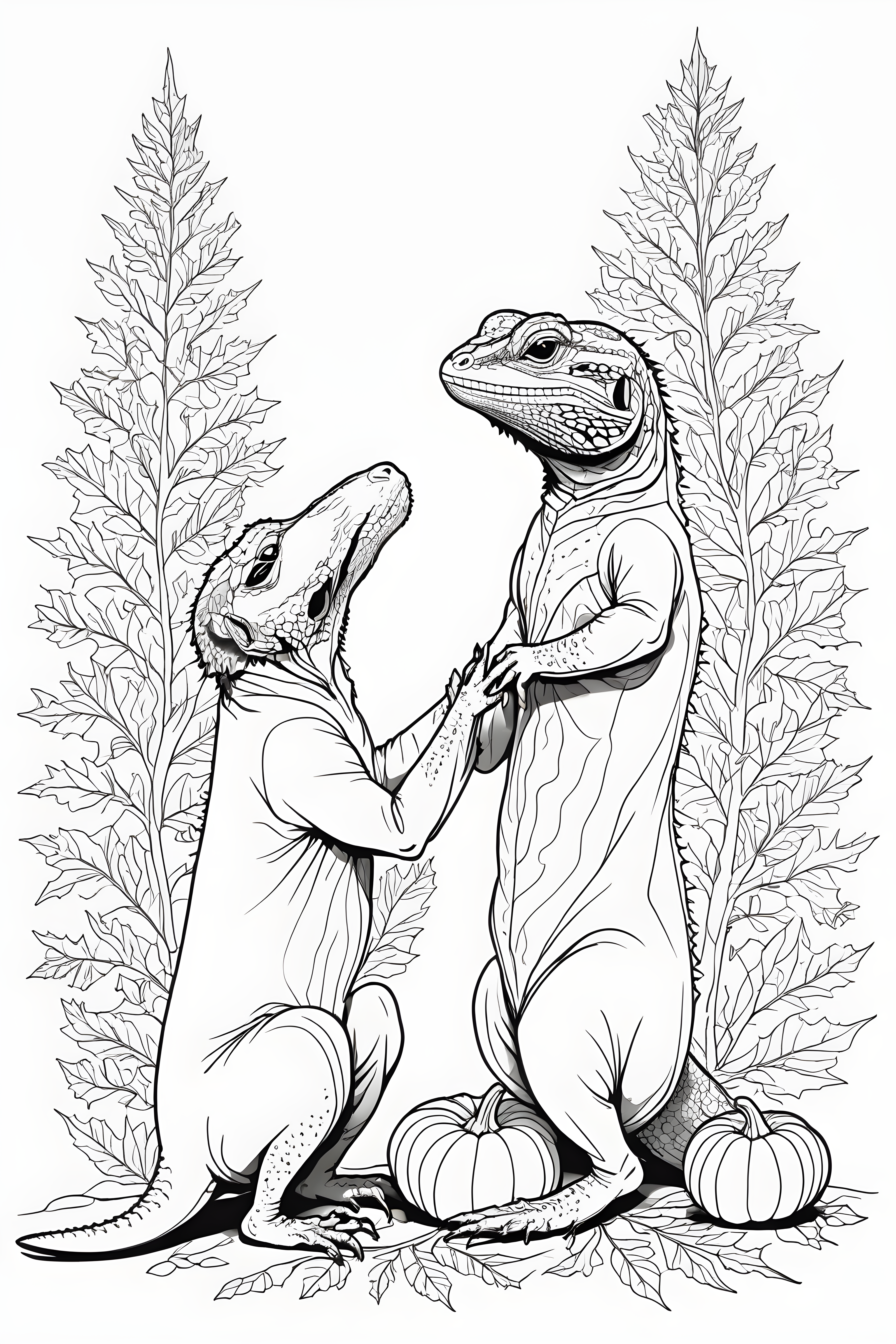 Bearded Dragon — Minimalist Line Art (Seasonal)