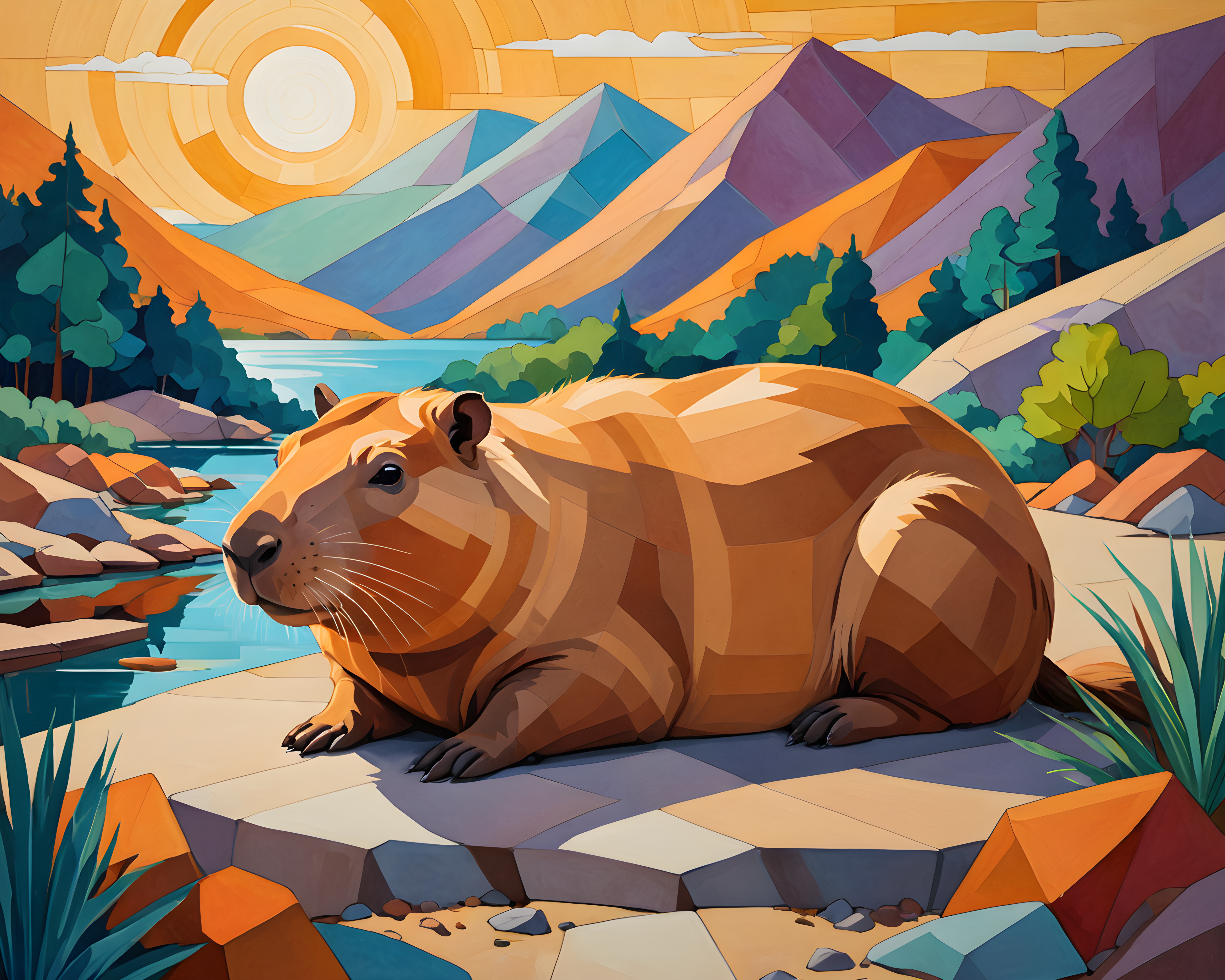 Capybara — Abstract (Sleepy)