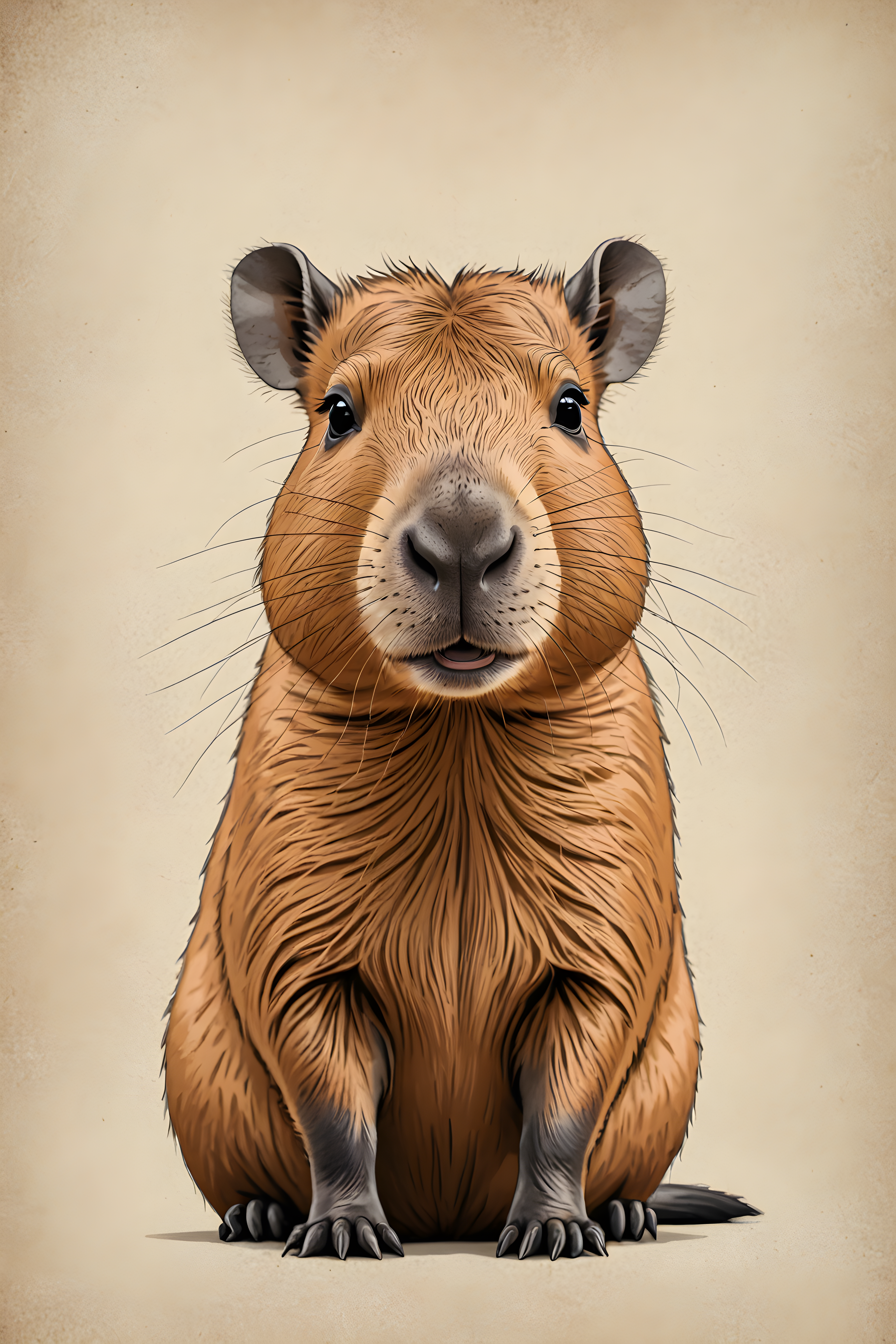 Capybara — Line Art (Aesthetic)