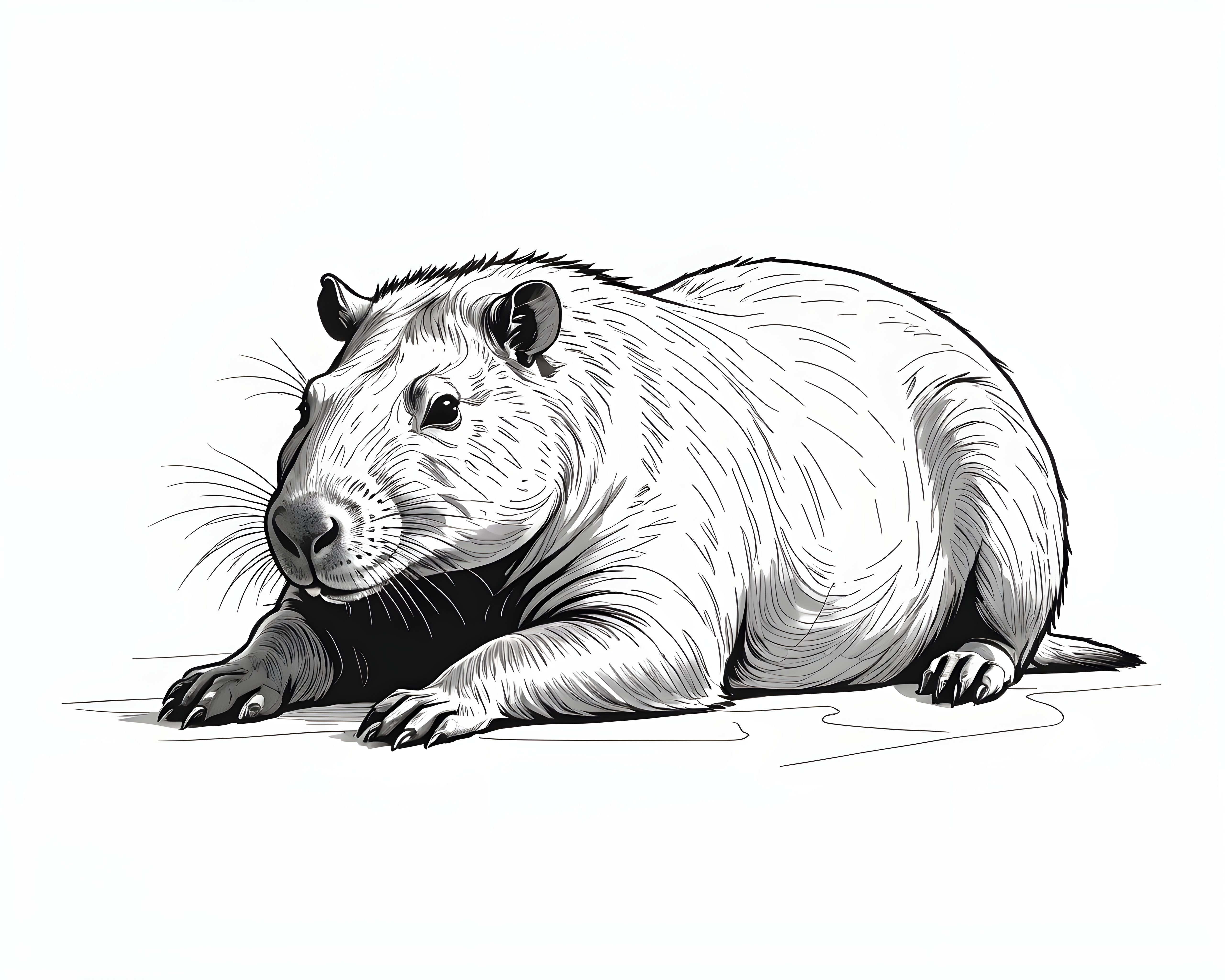Capybara — Minimalist Line Art (Aesthetic)