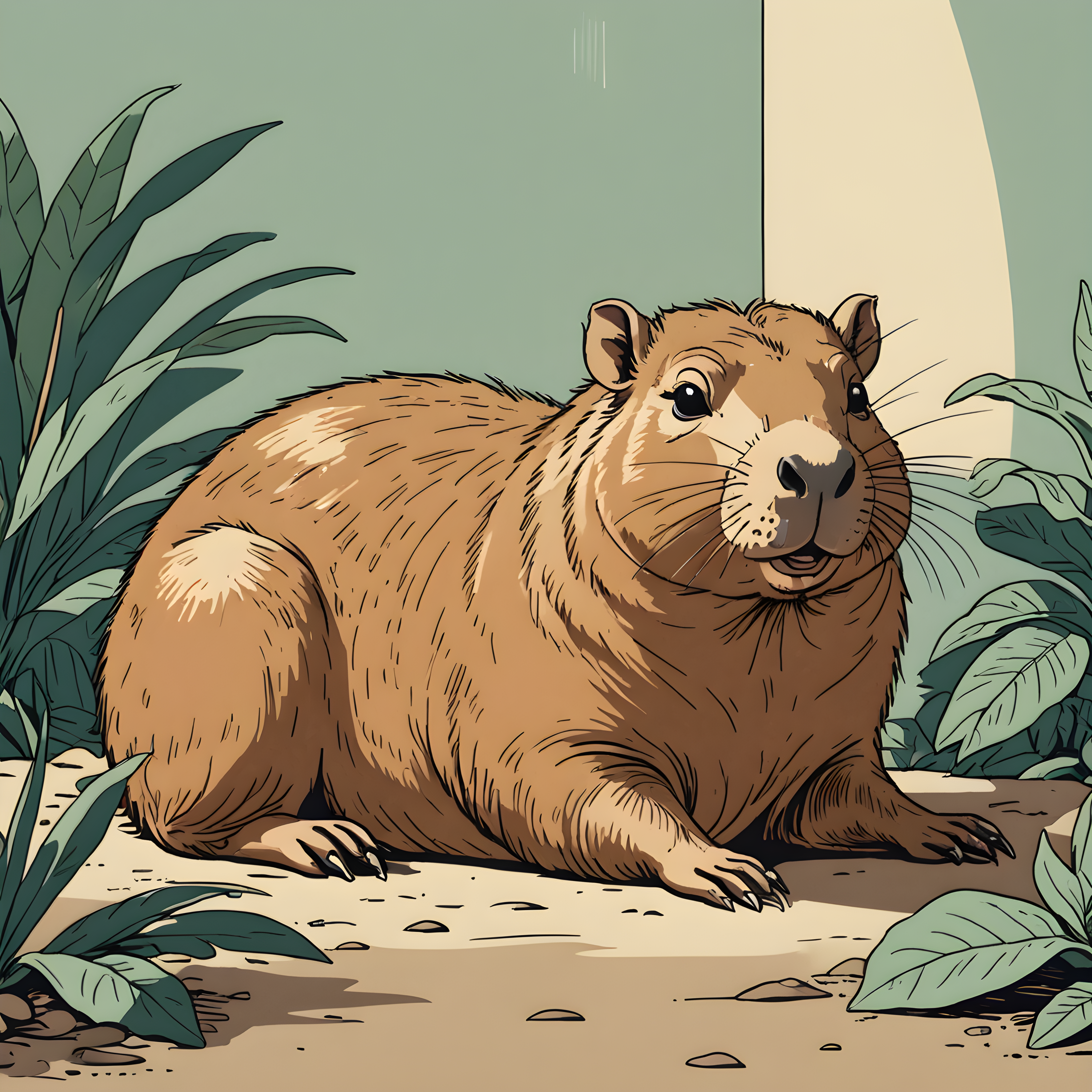 Capybara — Retro (Sleepy)