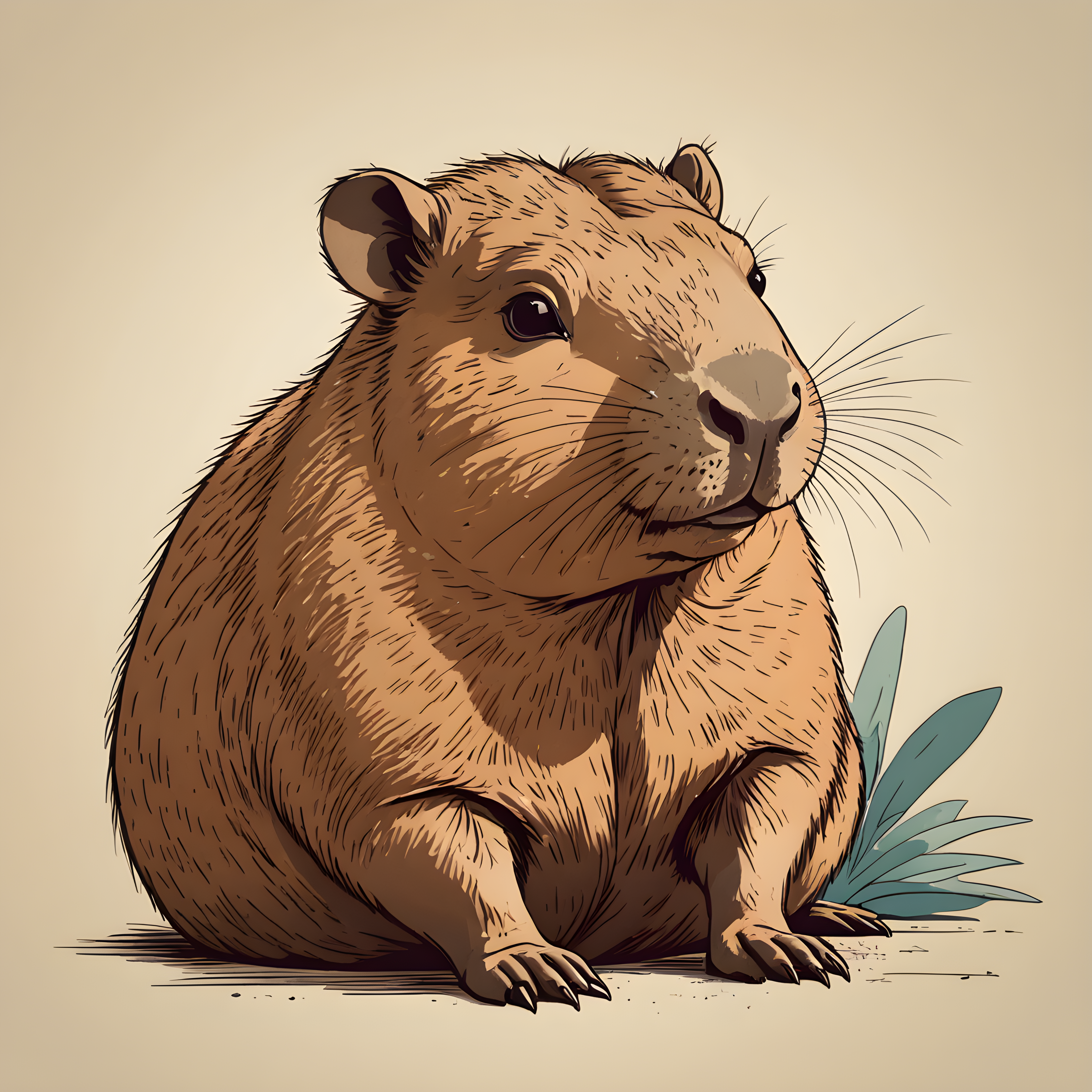 Capybara — Retro (Sleepy)