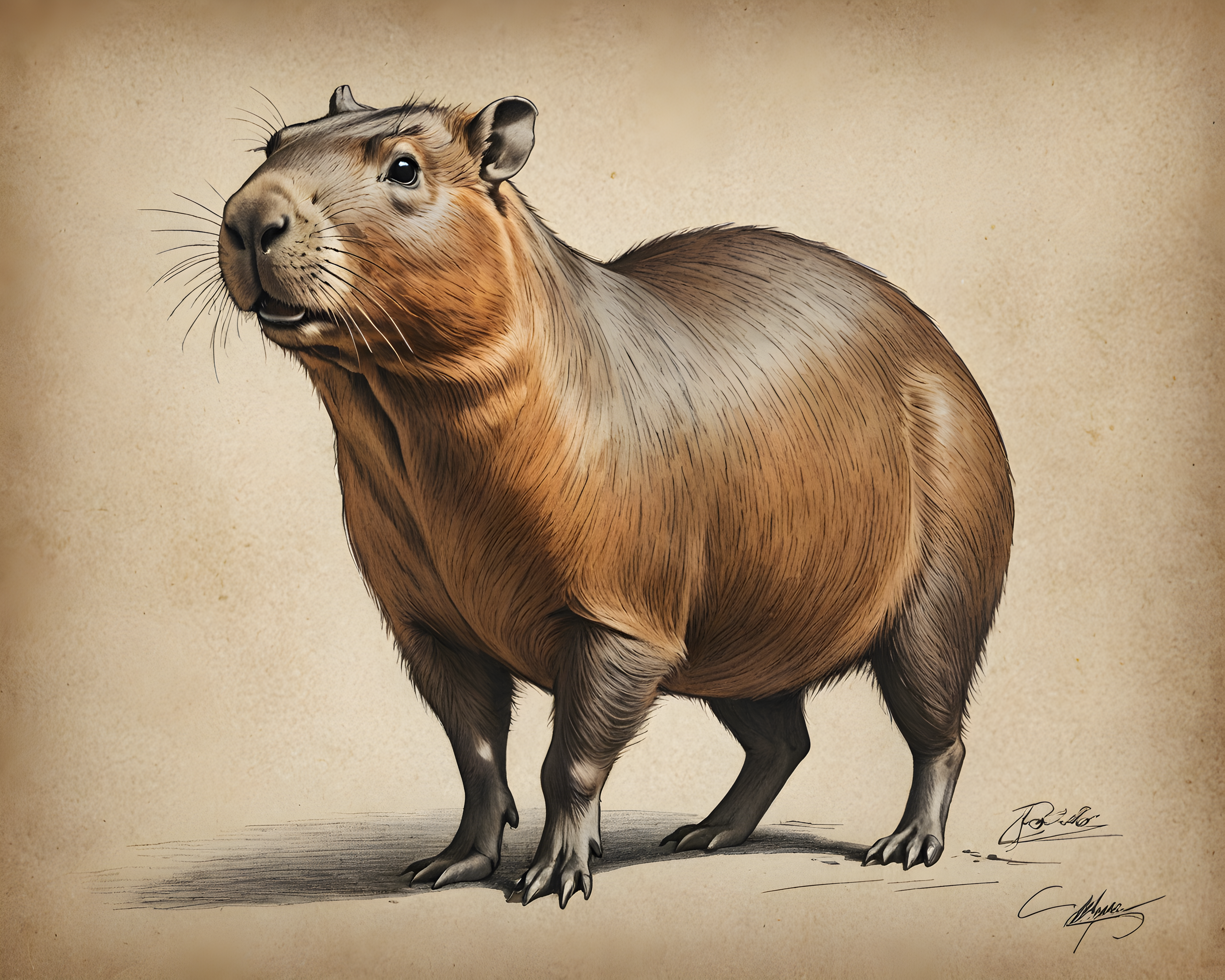 Capybara — Pencil Sketch (Motivational)