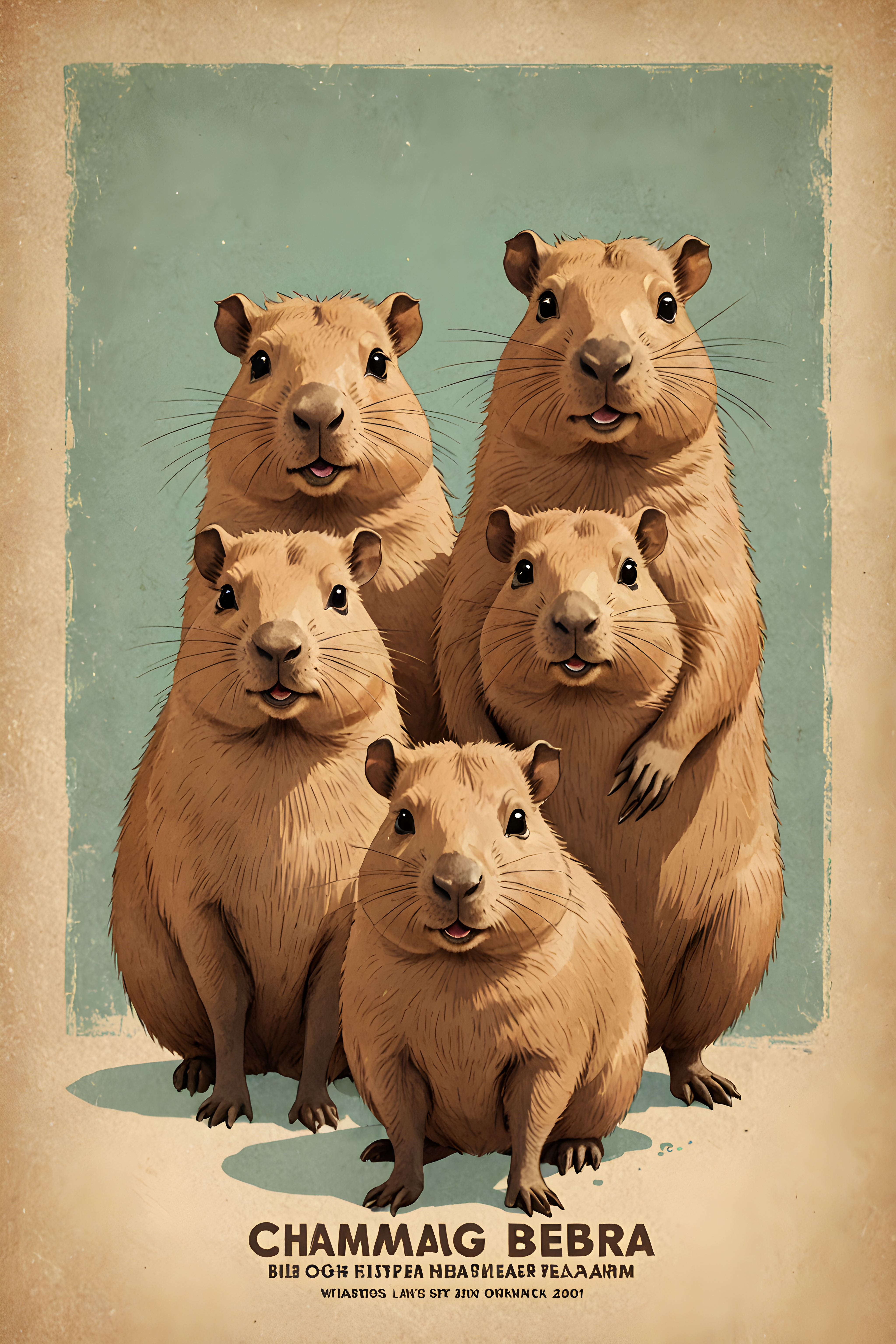 Capybara — Vintage Poster (Cute)