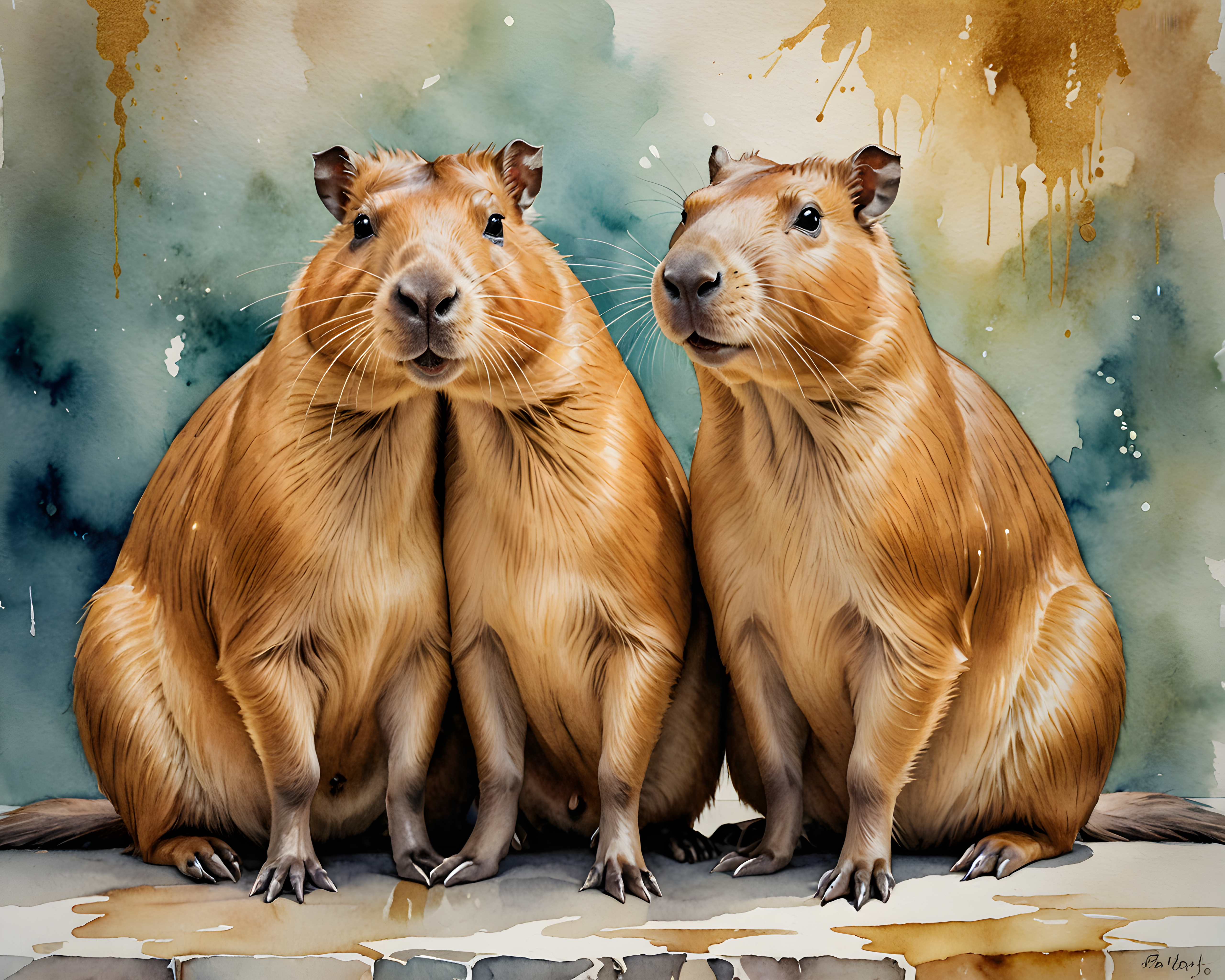 Capybara — Watercolor (Luxury)