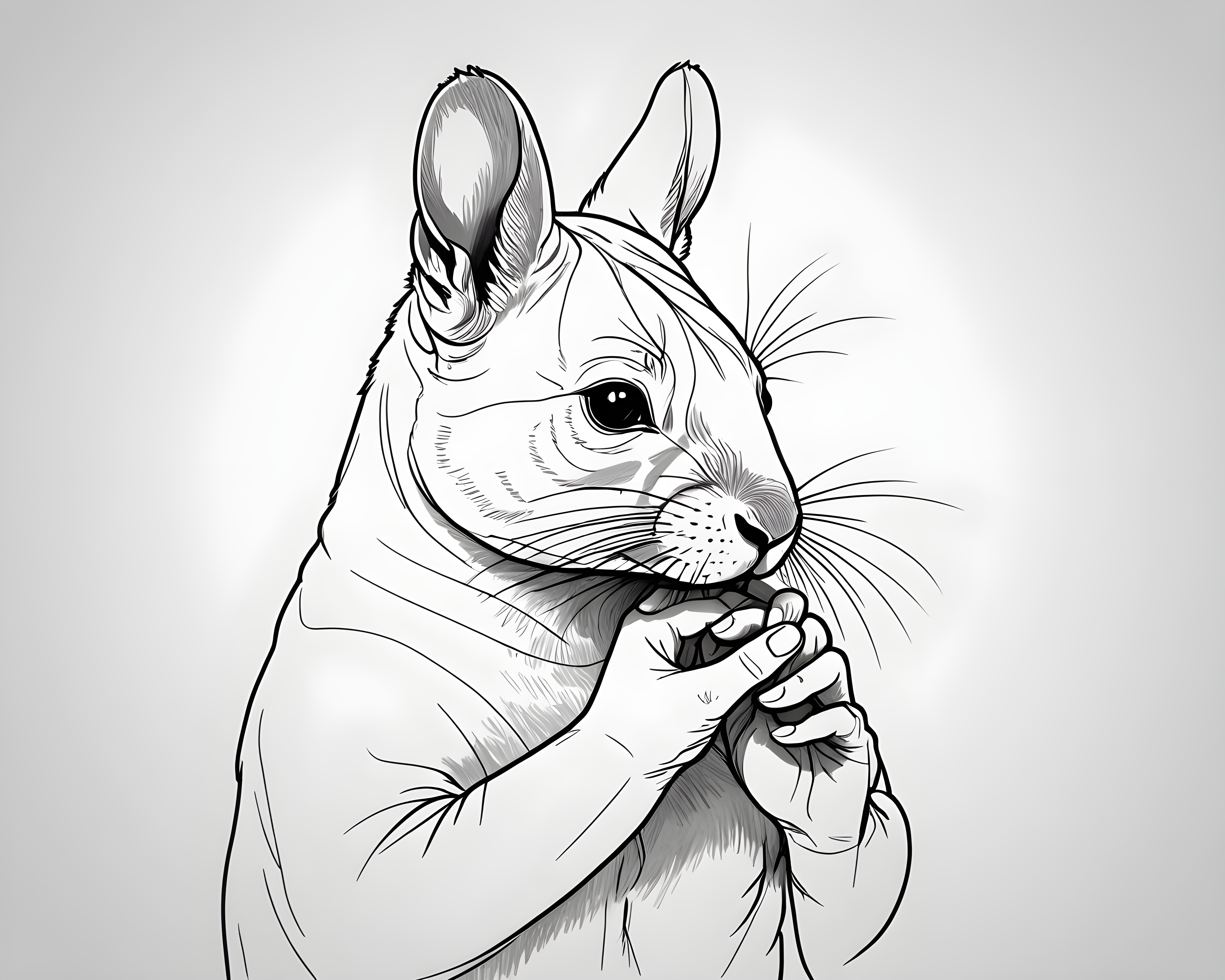 Chinchilla — Minimalist Line Art (Emotional)