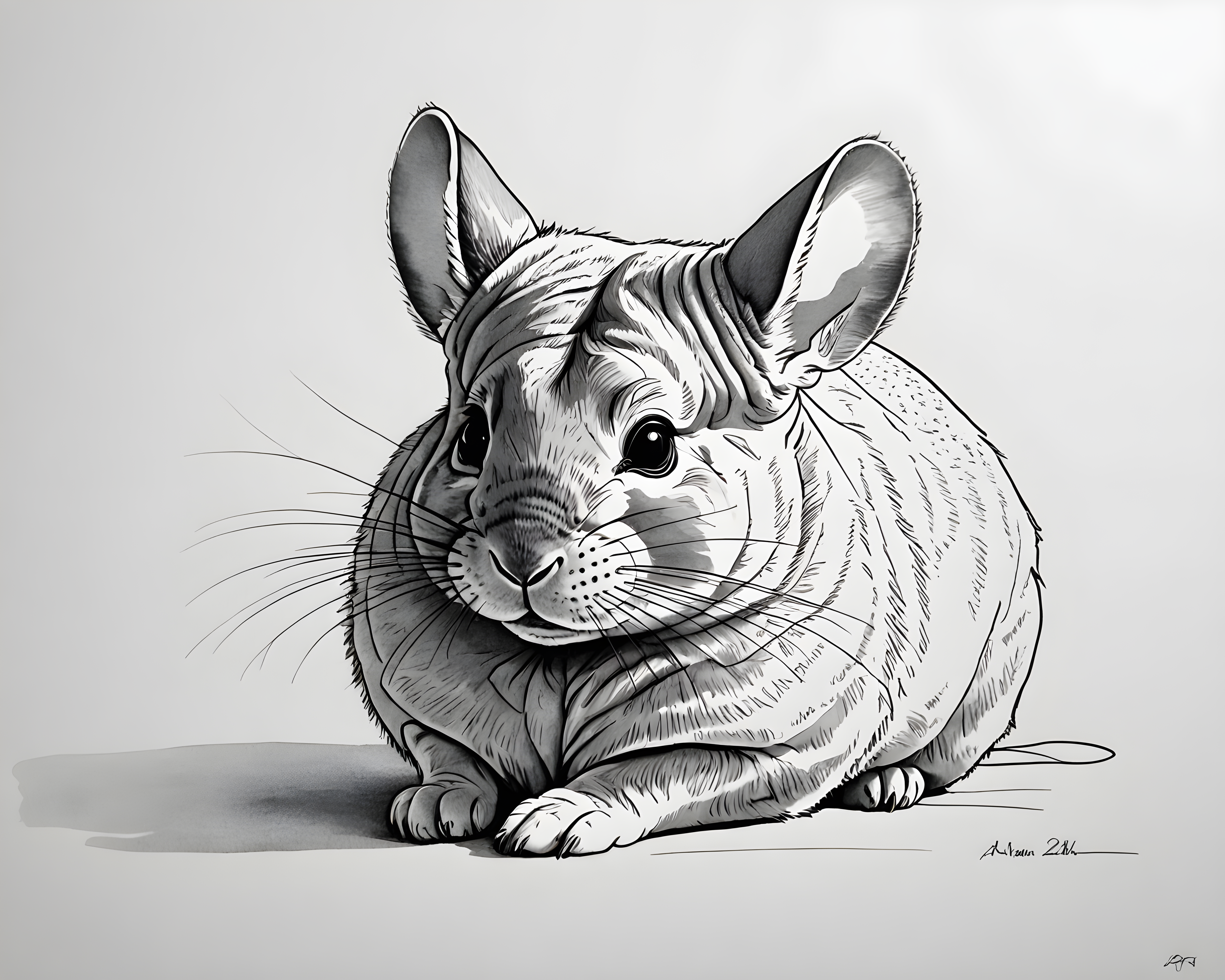Chinchilla — Minimalist Line Art (Emotional)