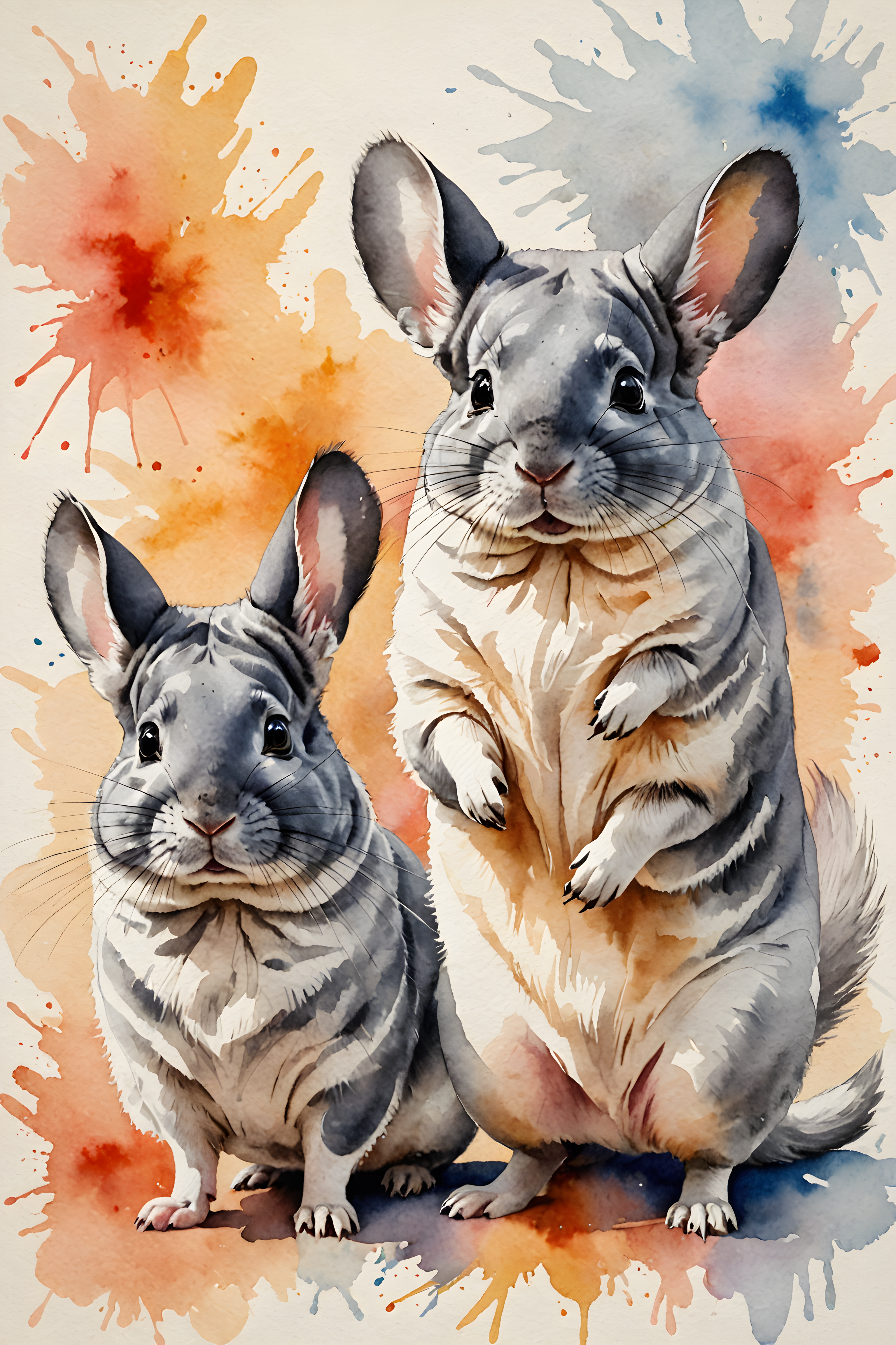Chinchilla — Watercolor (Energetic)