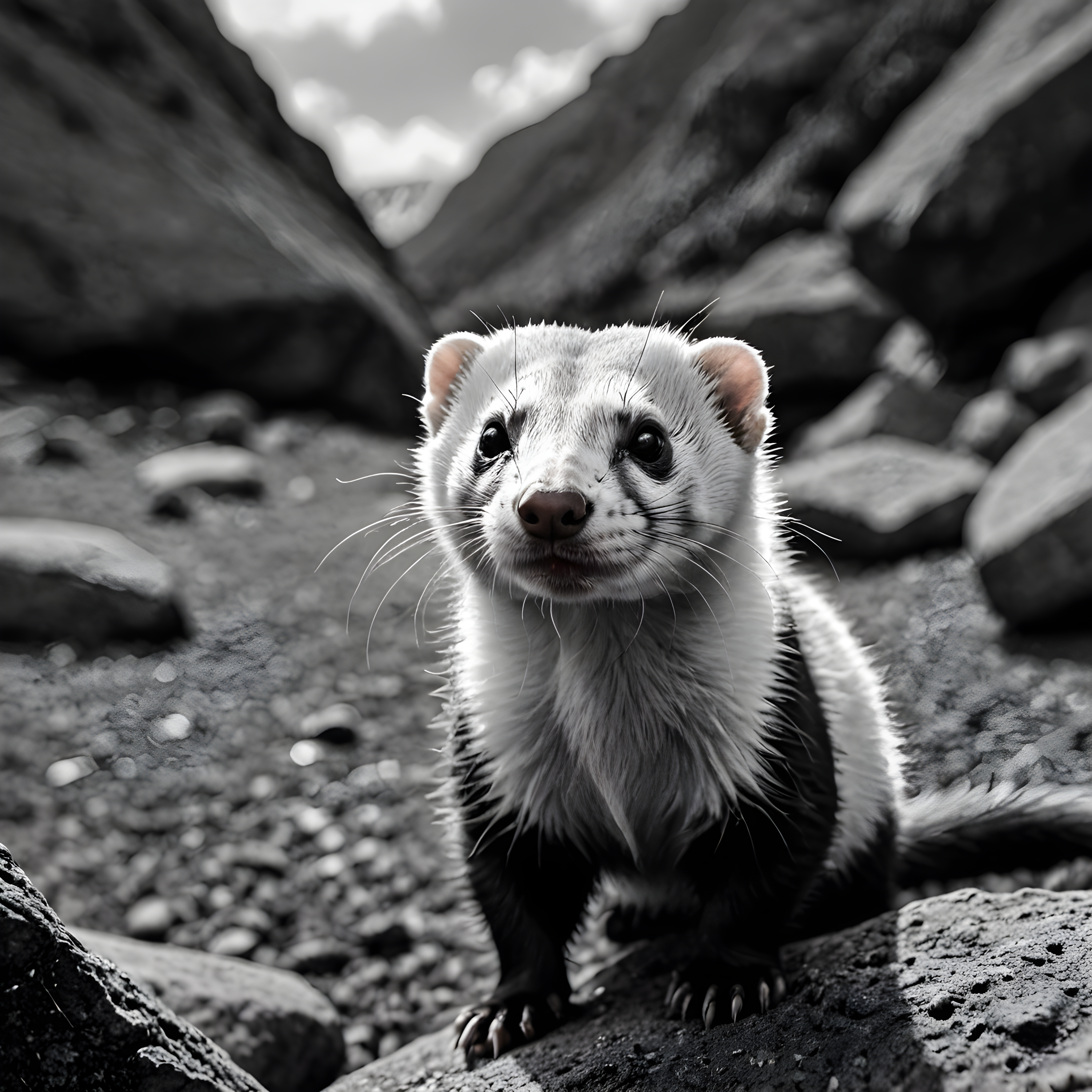 Ferret — Black & White (Motivational)