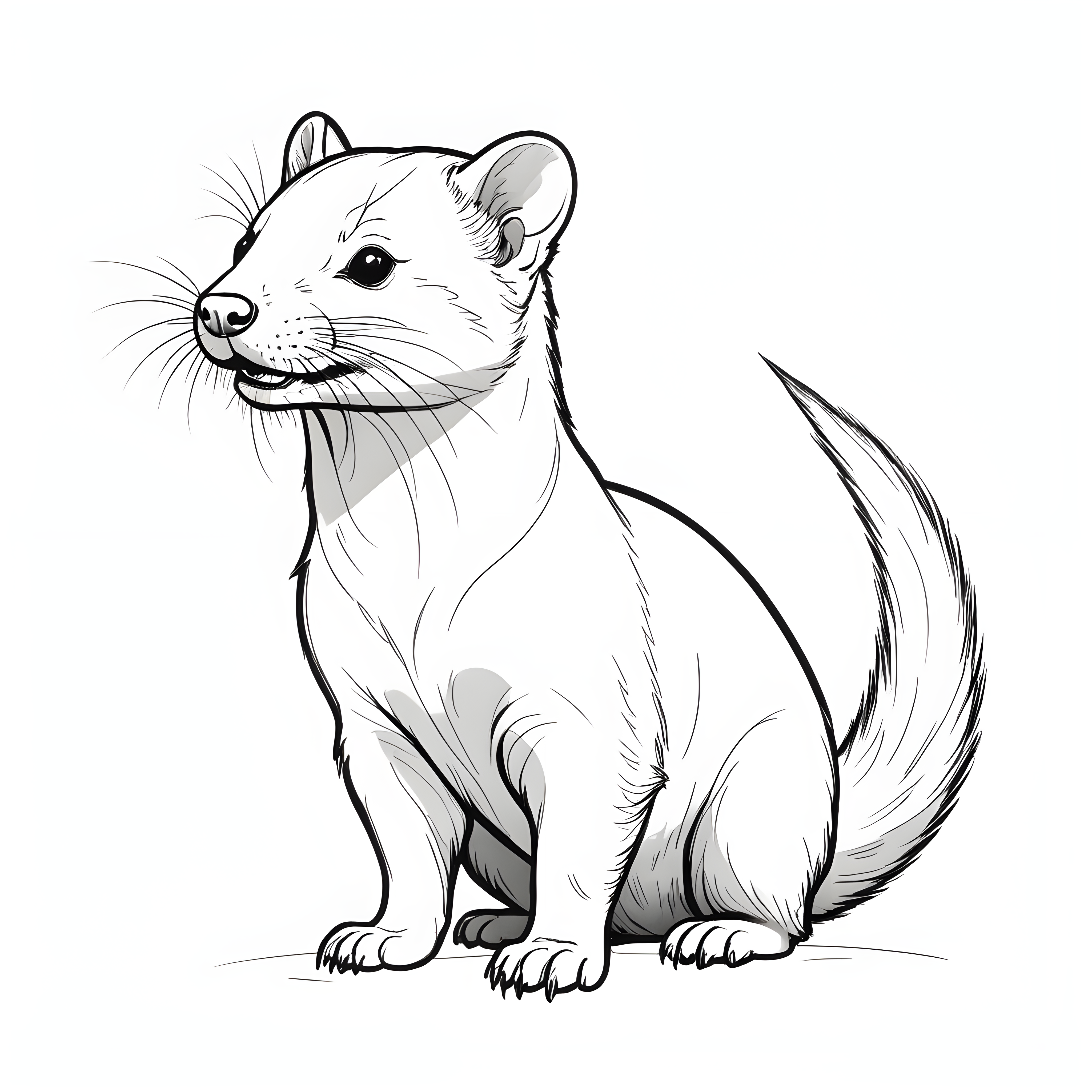 Ferret — Minimalist Line Art (Happy)