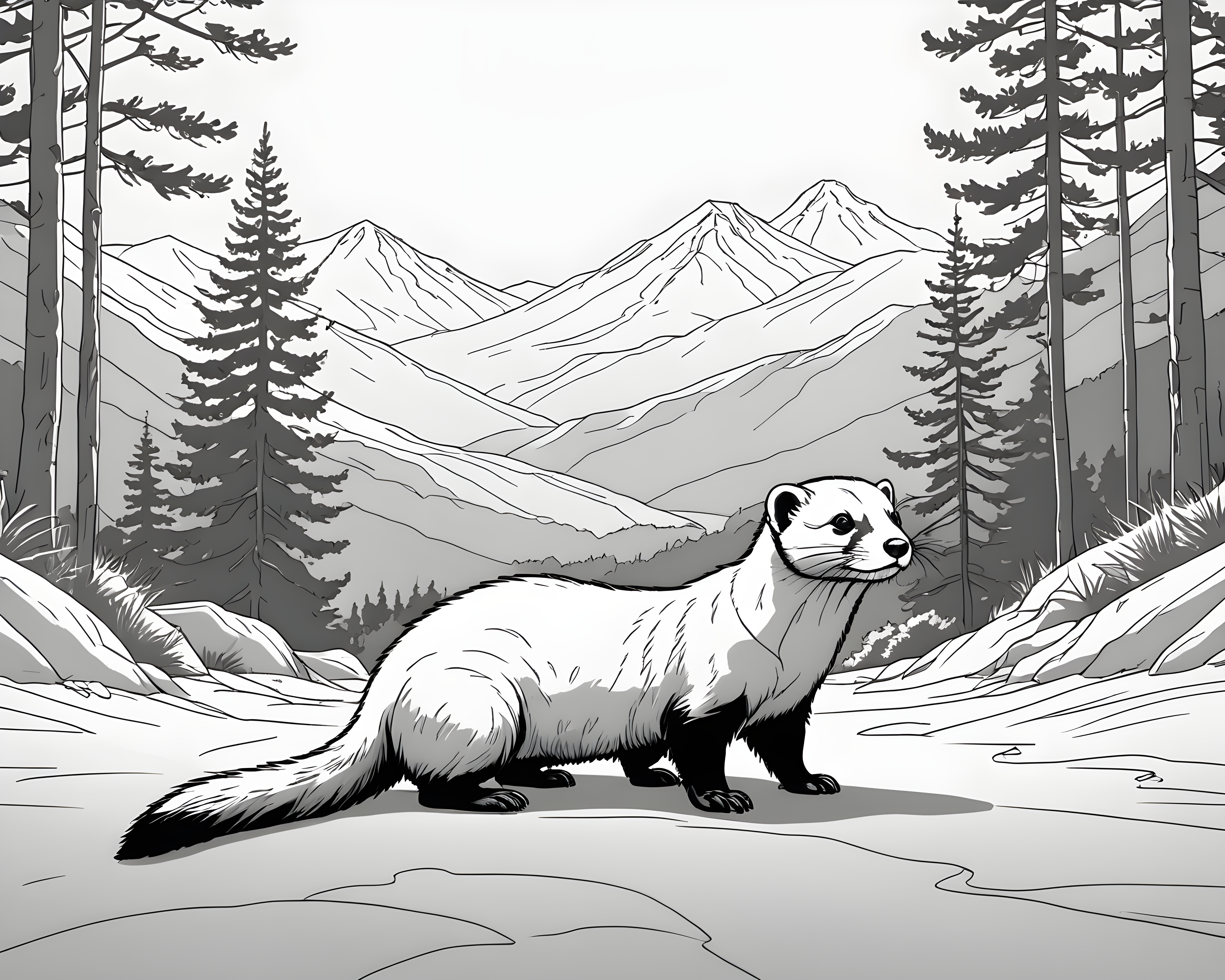 Ferret — Minimalist Line Art (Motivational)