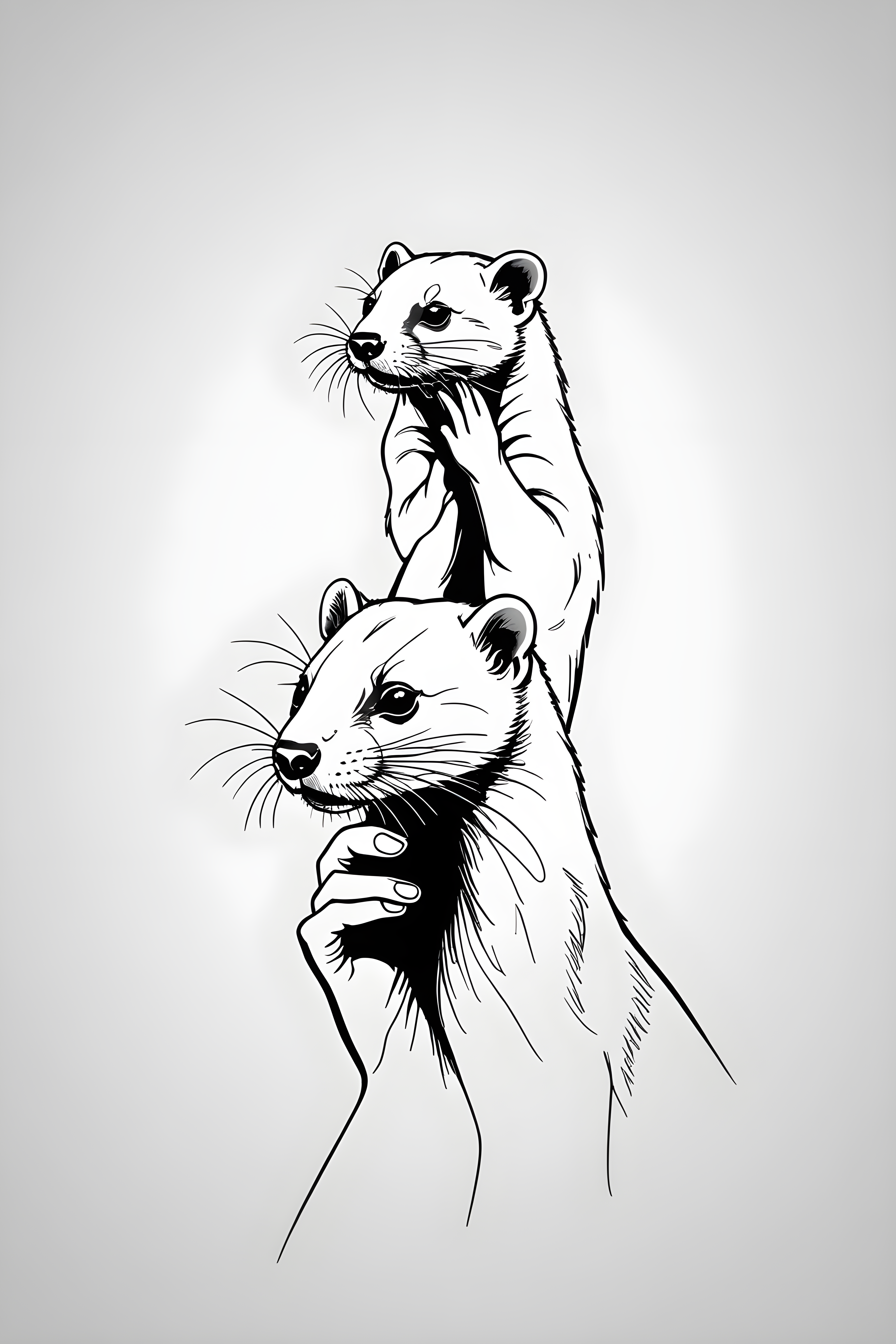 Ferret — Minimalist Line Art (Savage)