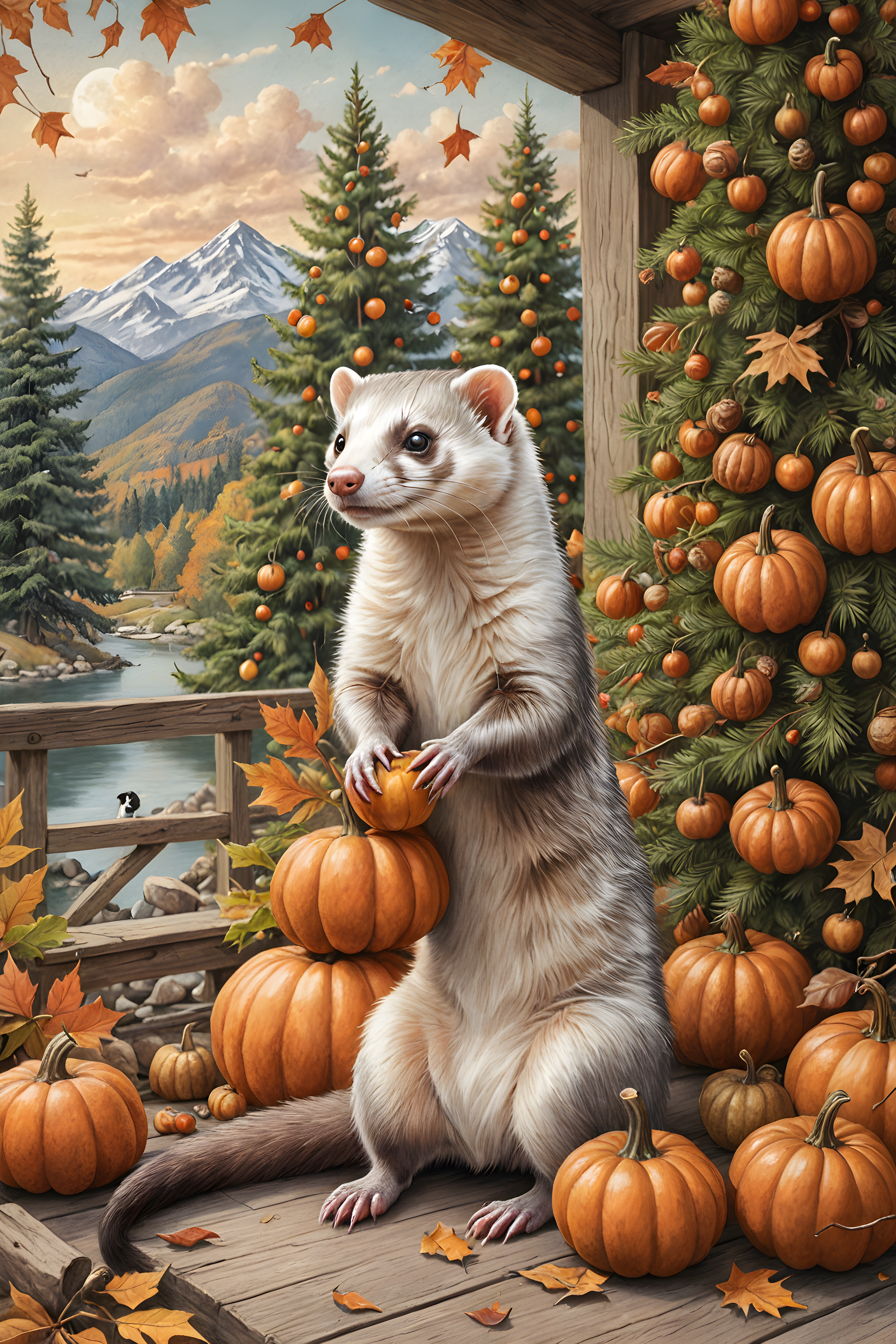Ferret — Pencil Sketch (Seasonal)