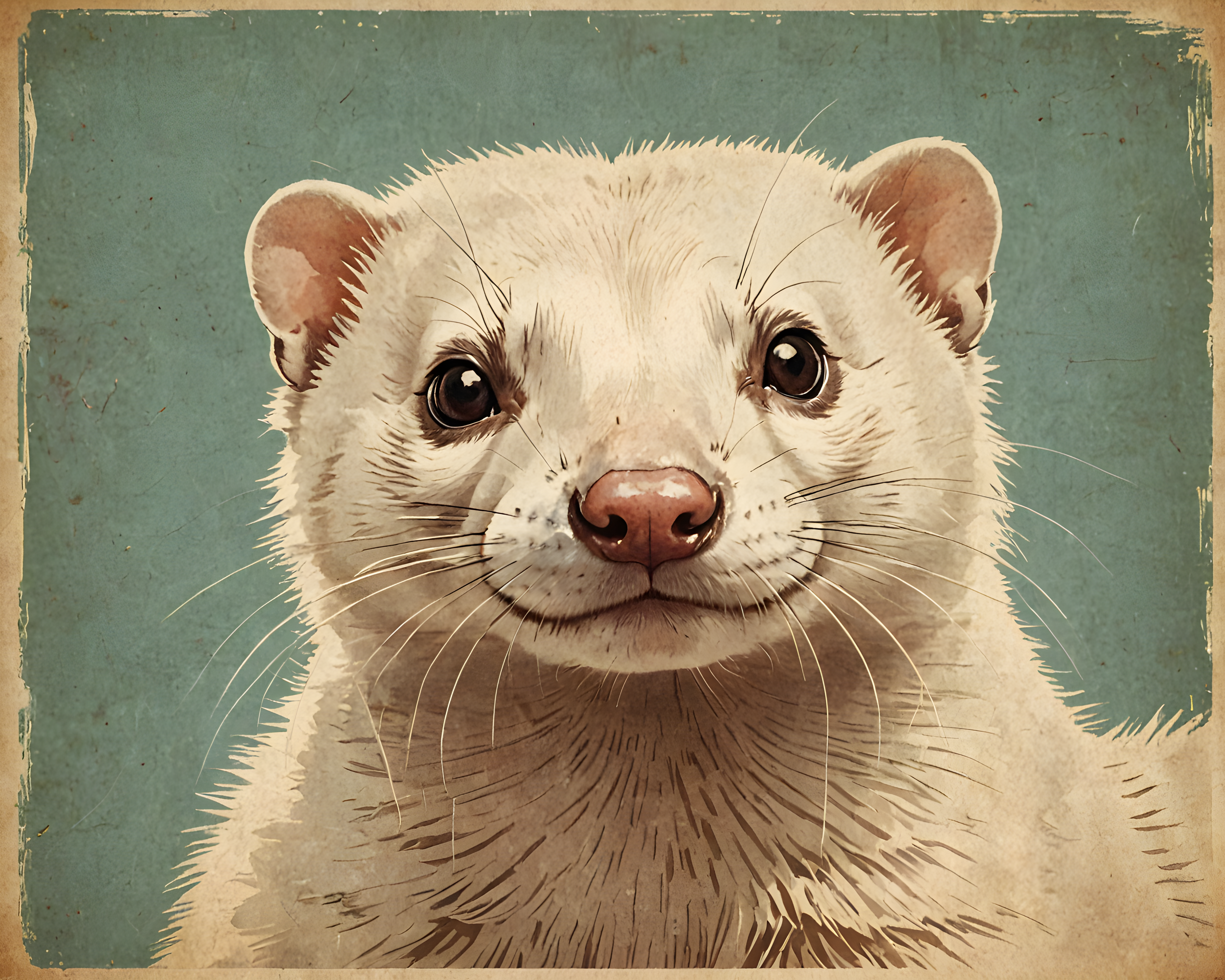 Ferret — Vintage Poster (Emotional)