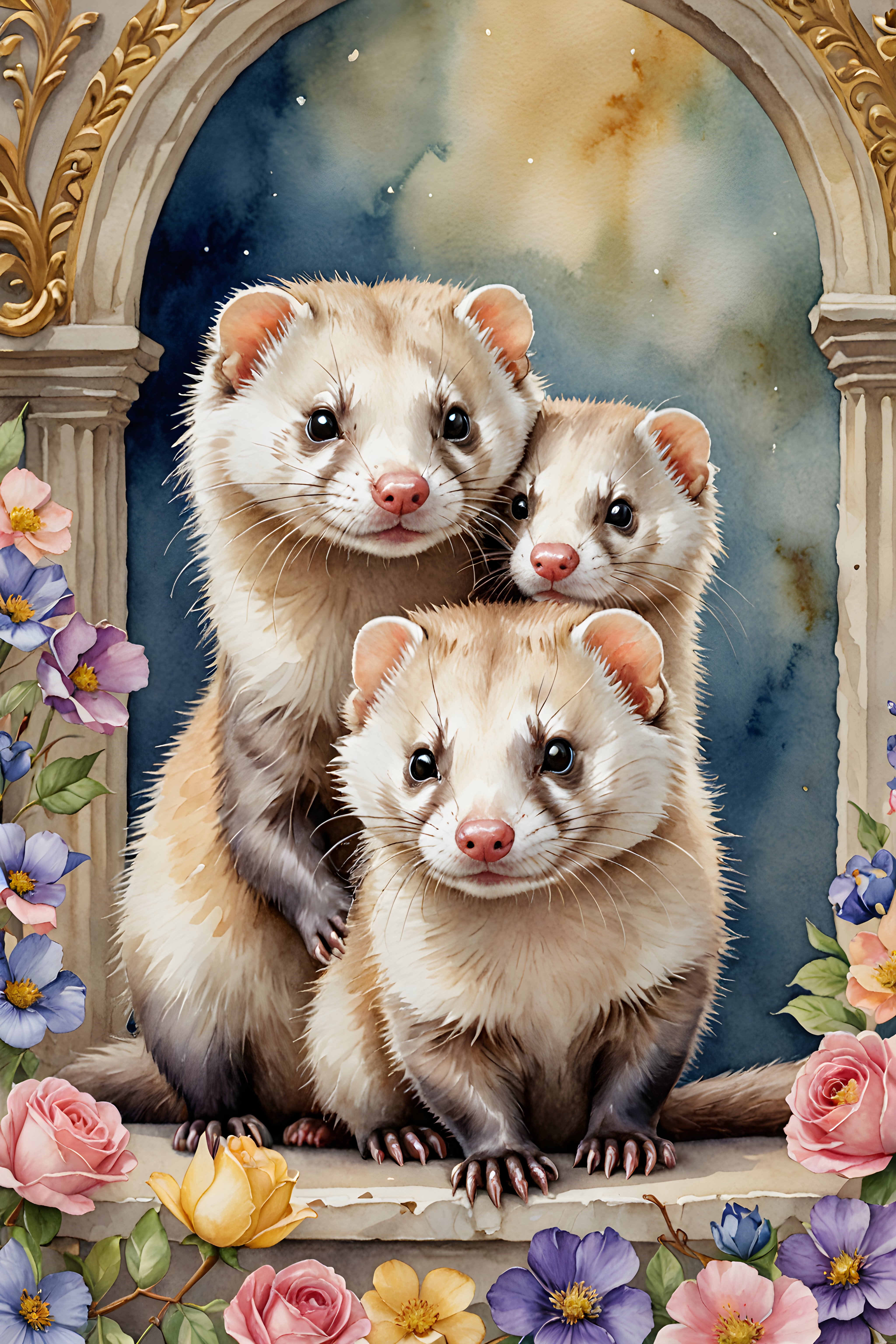 Ferret — Watercolor (Luxury)