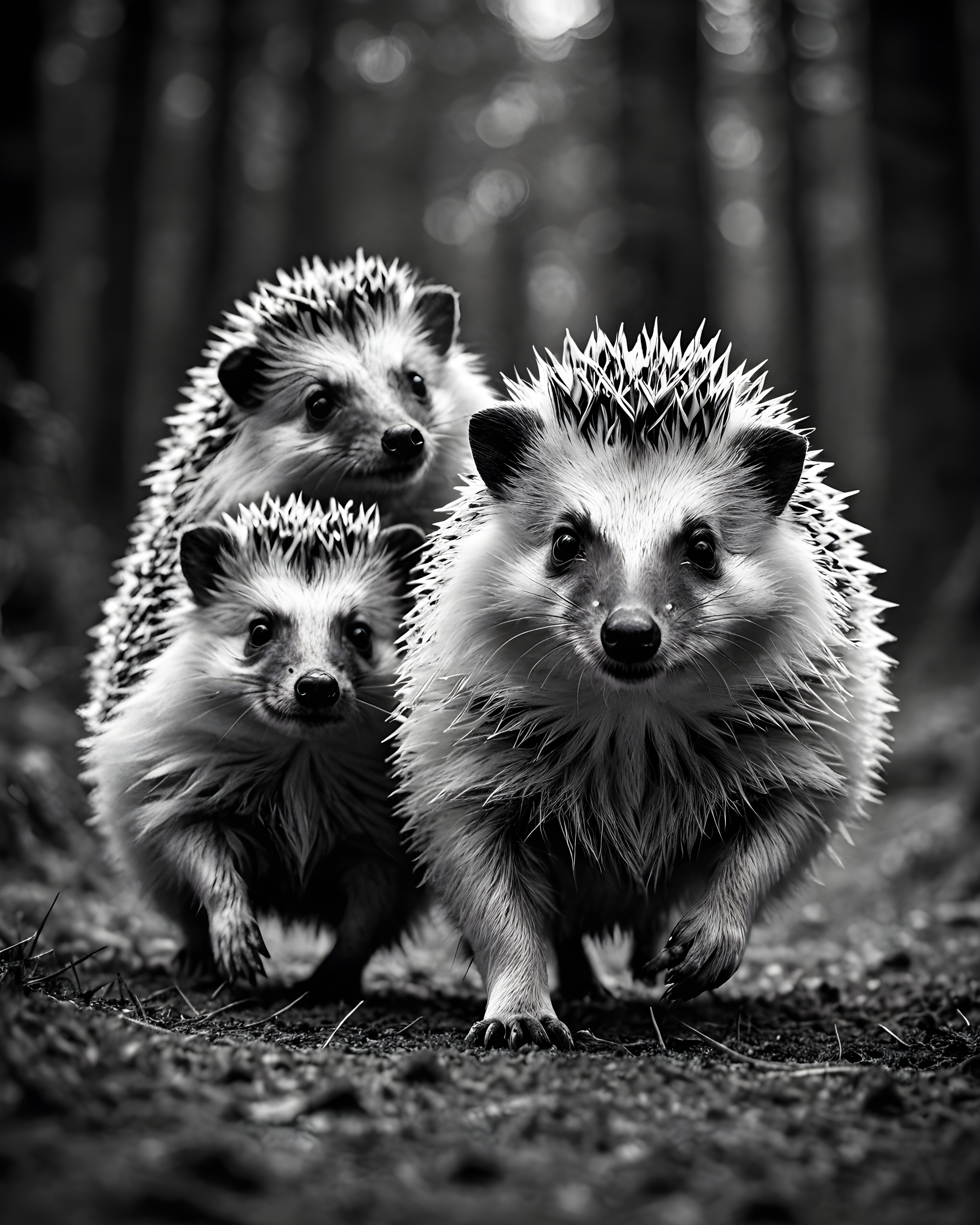 Hedgehog — Black & White (Energetic)