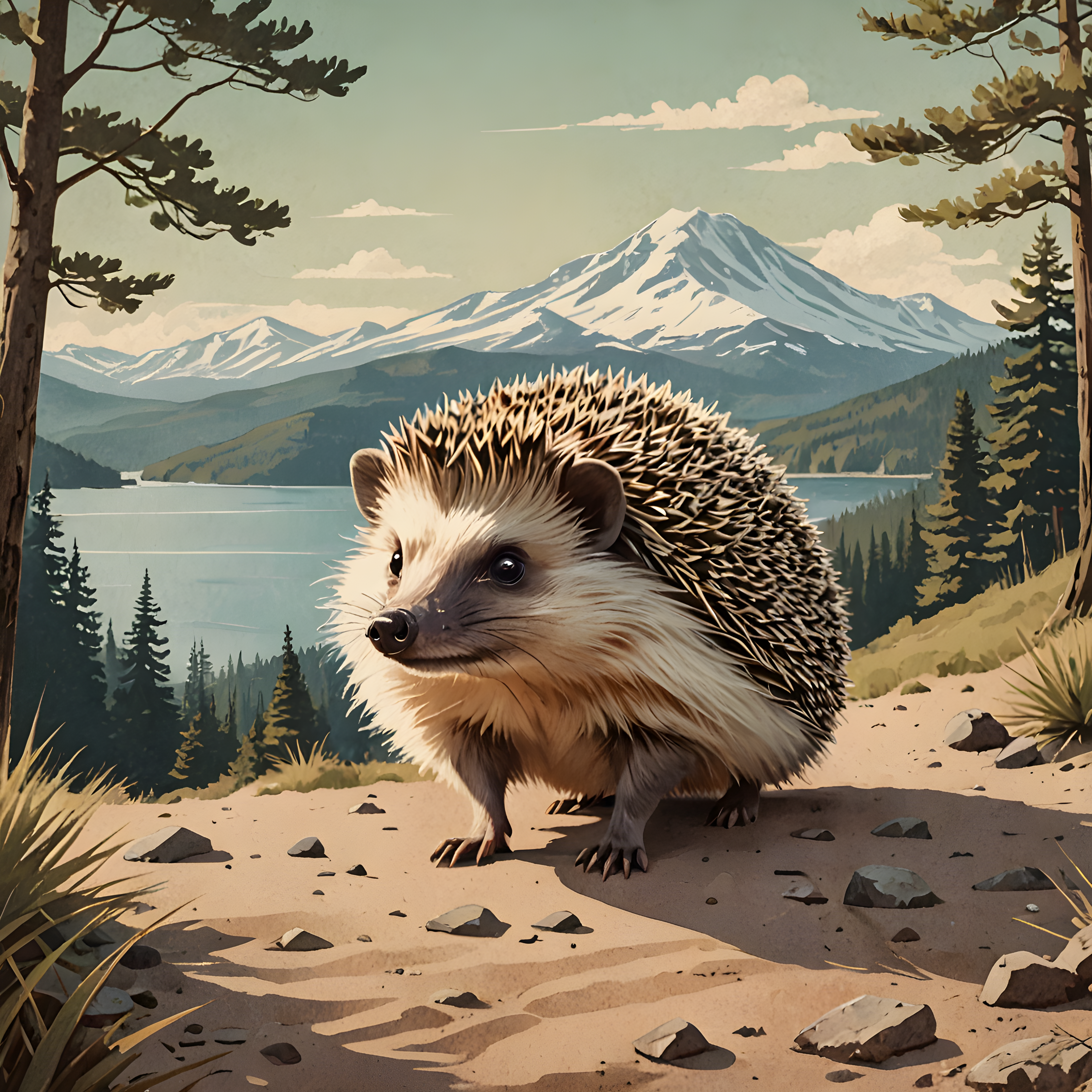 Hedgehog — Vintage Poster (Aesthetic)