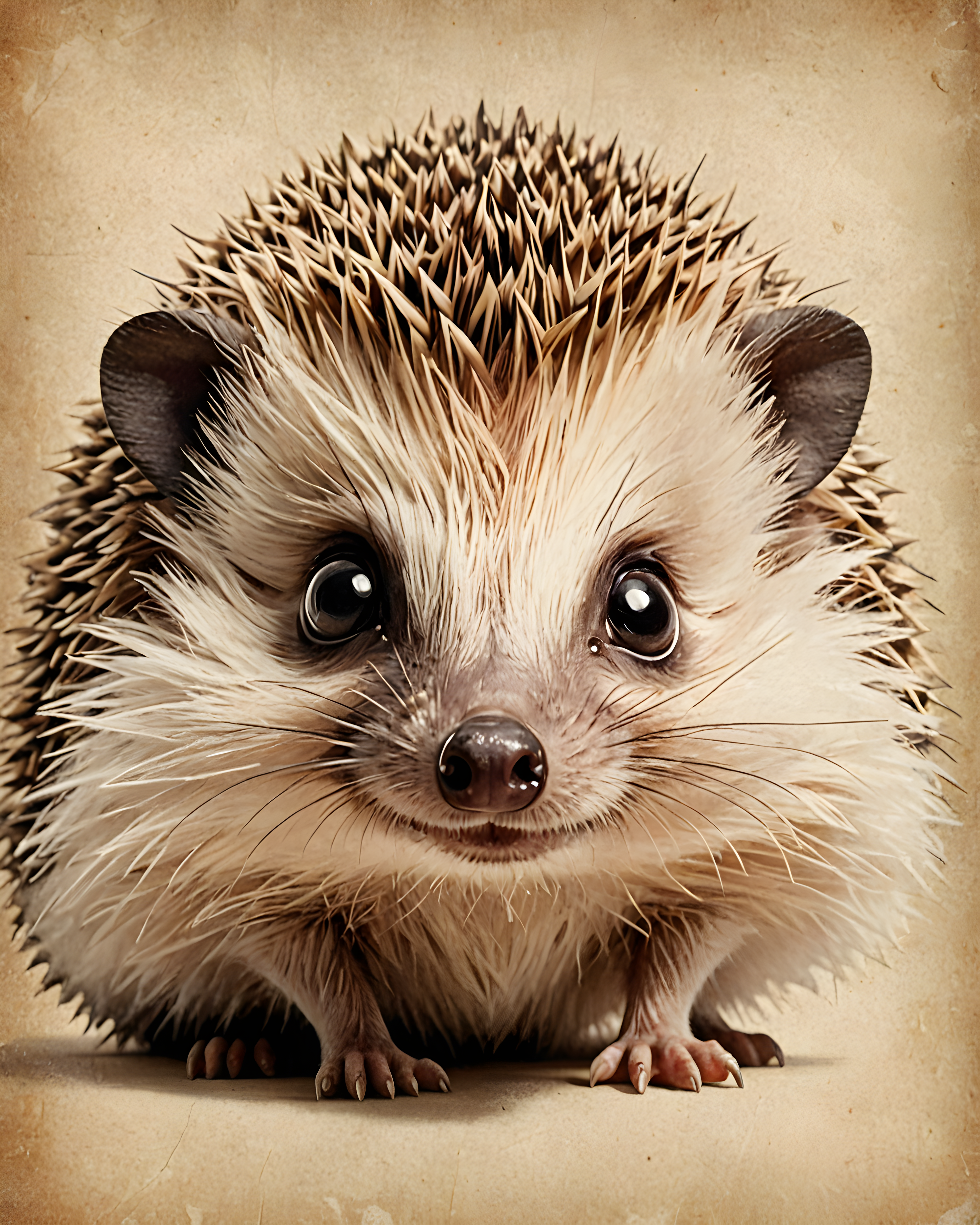 Hedgehog — Vintage Poster (Cute)