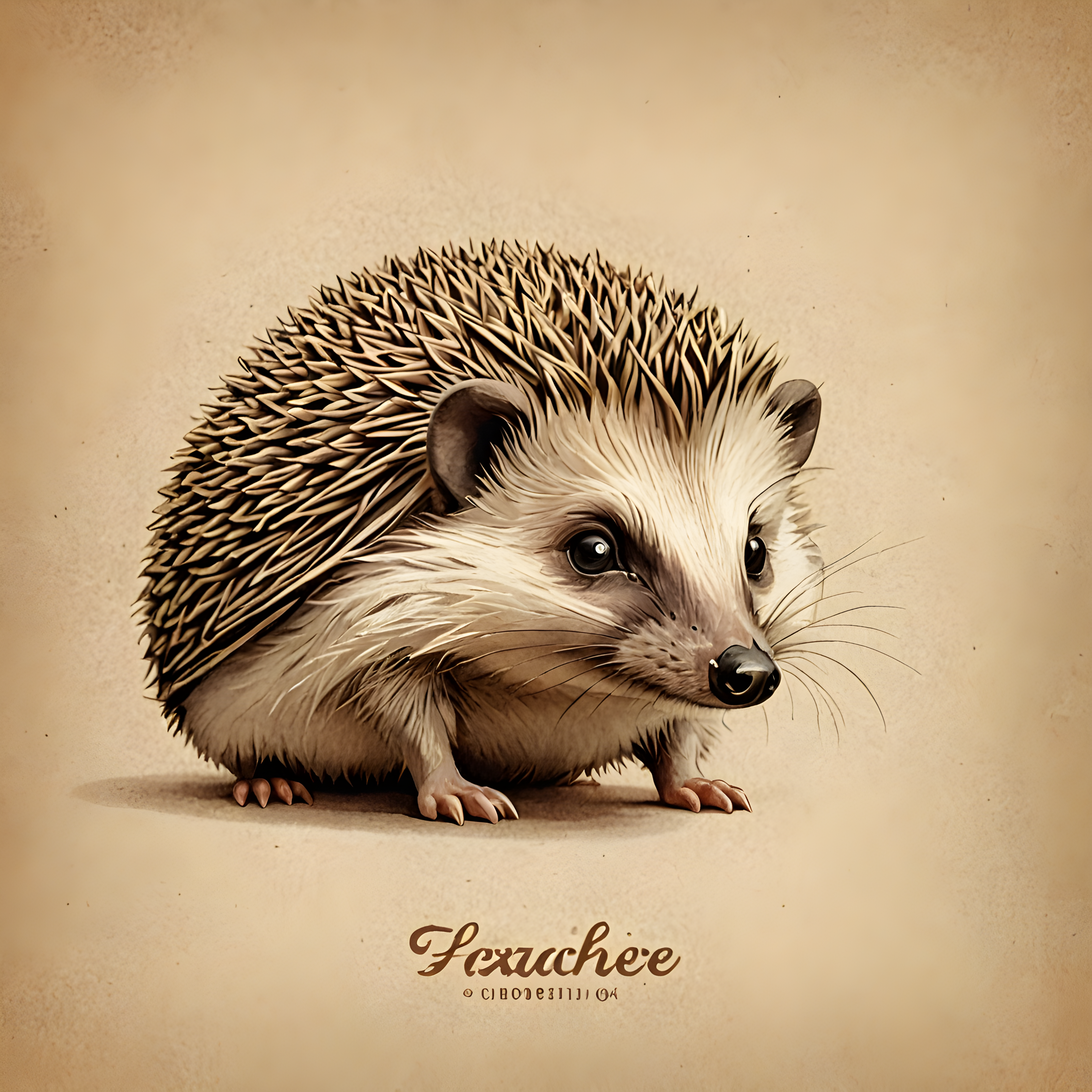Hedgehog — Vintage Poster (Sleepy)