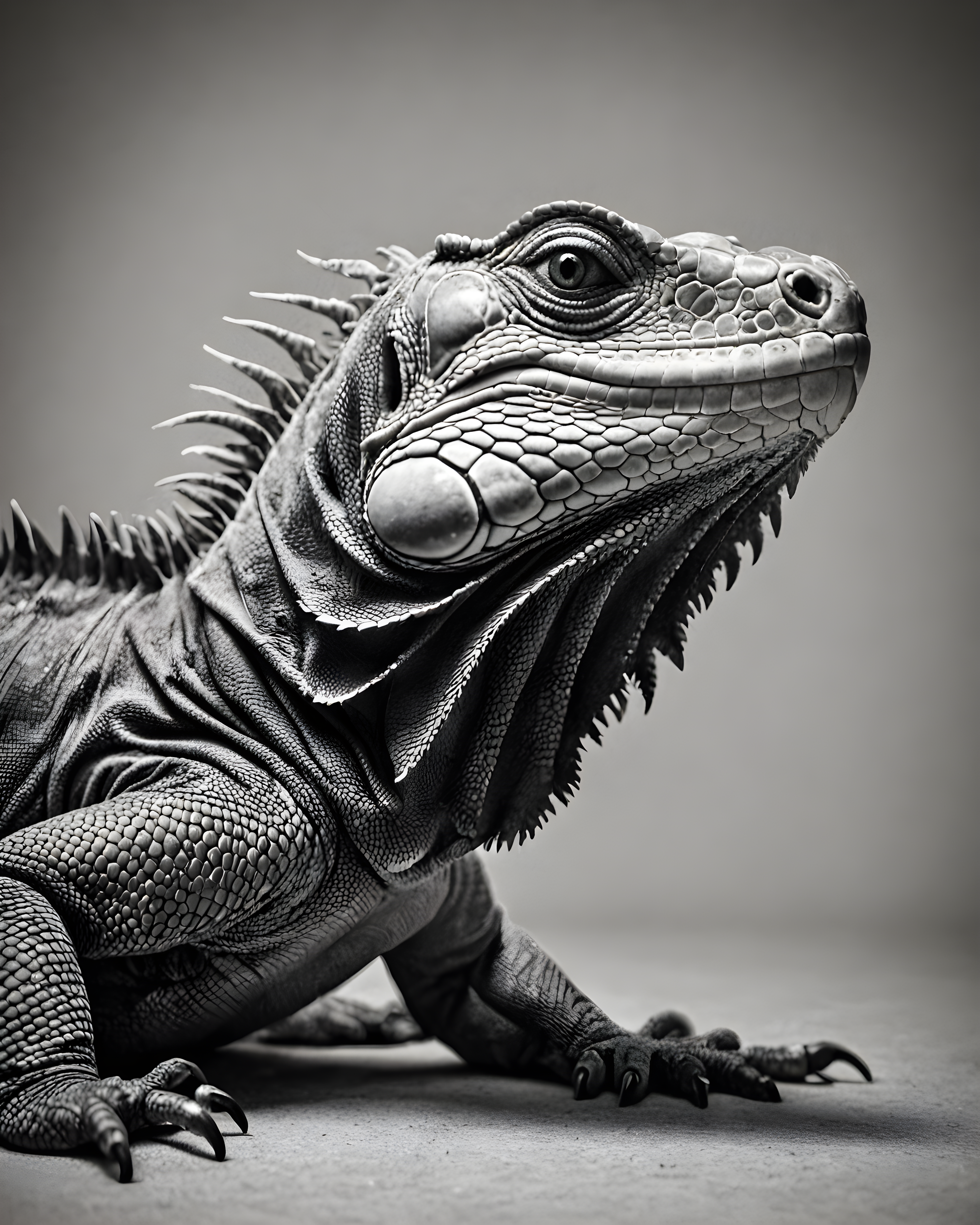 Iguana — Black & White (Aesthetic)