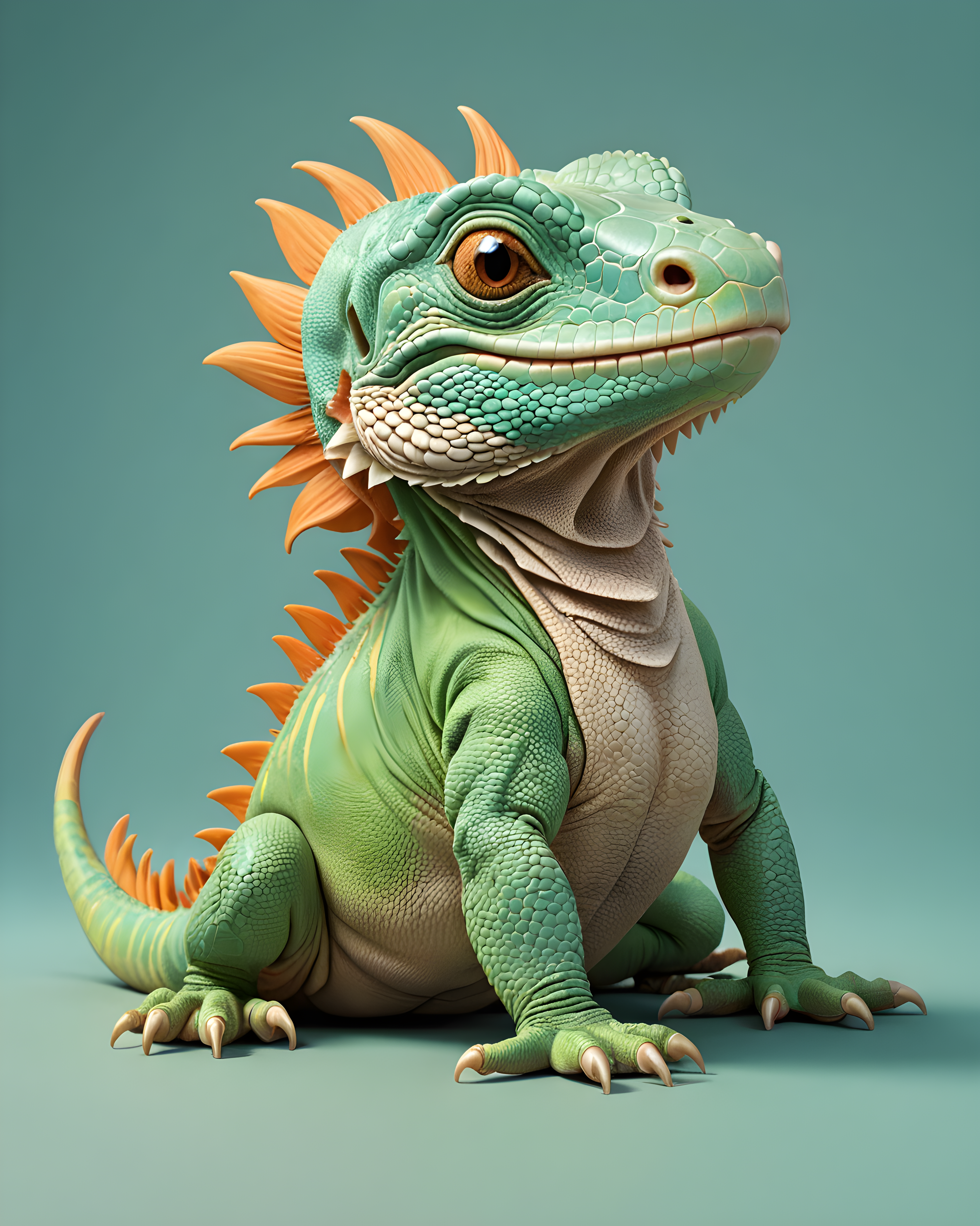 Iguana — Cartoon / Kawaii (Energetic)