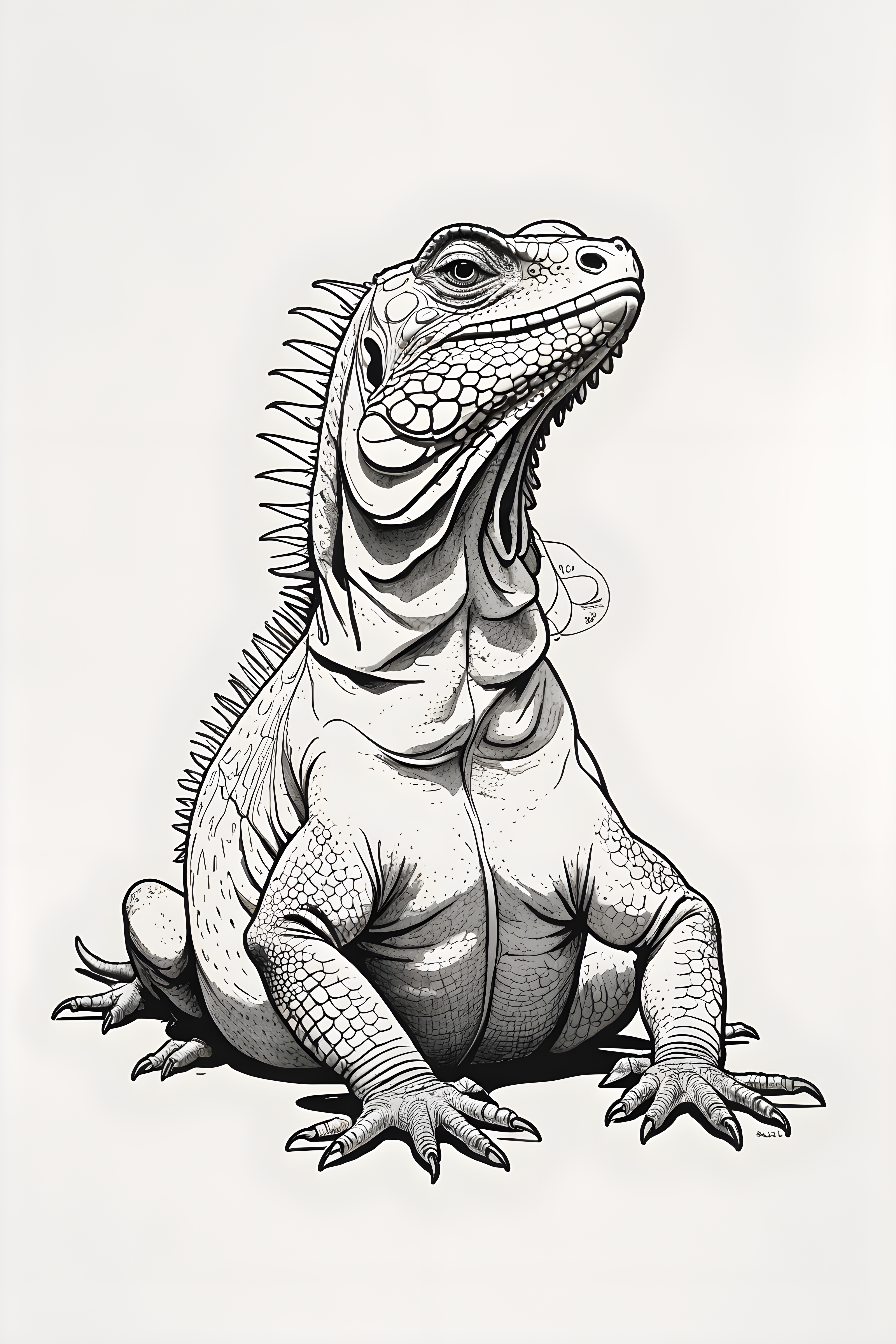 Iguana — Minimalist Line Art (Funny)