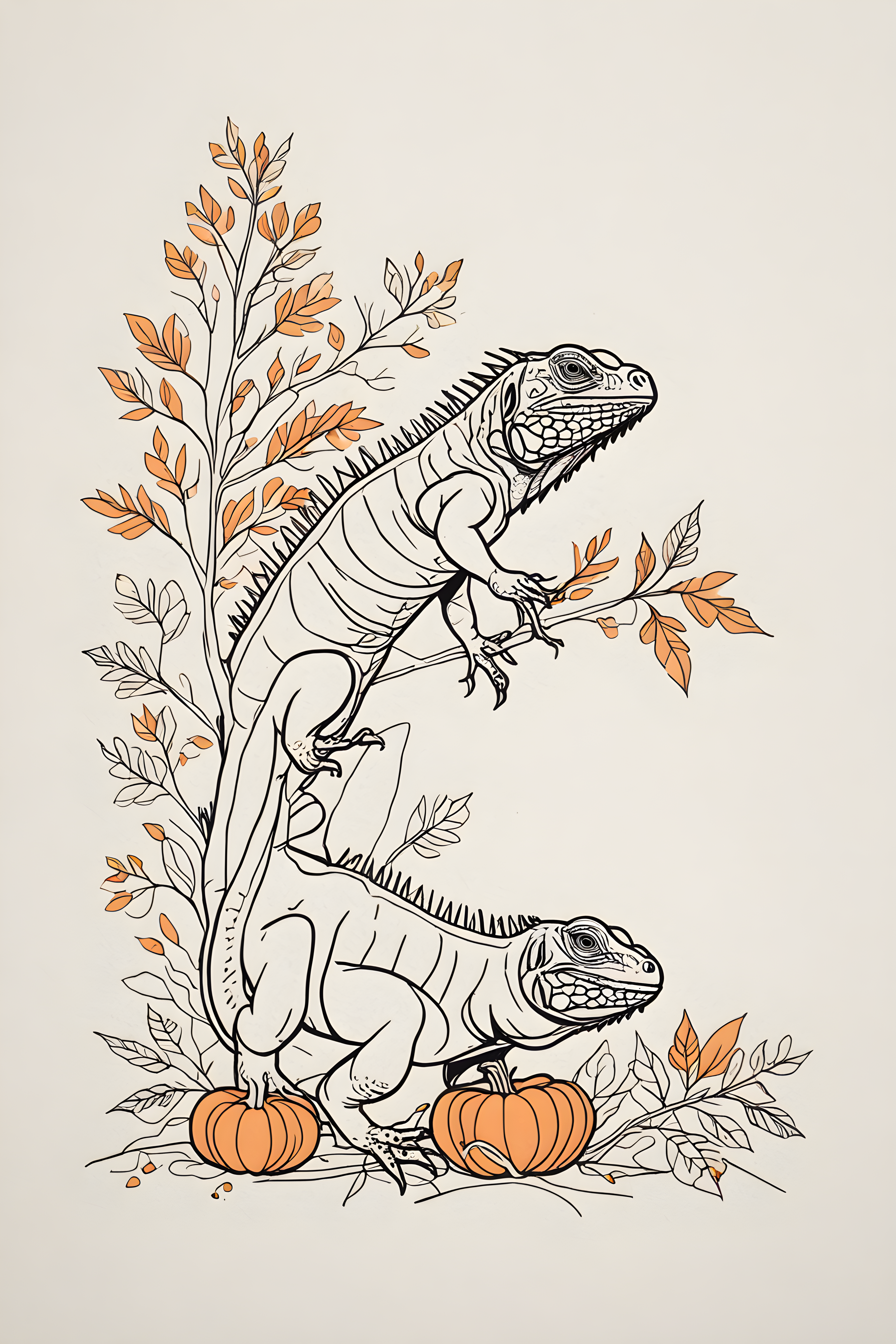 Iguana — Minimalist Line Art (Seasonal)