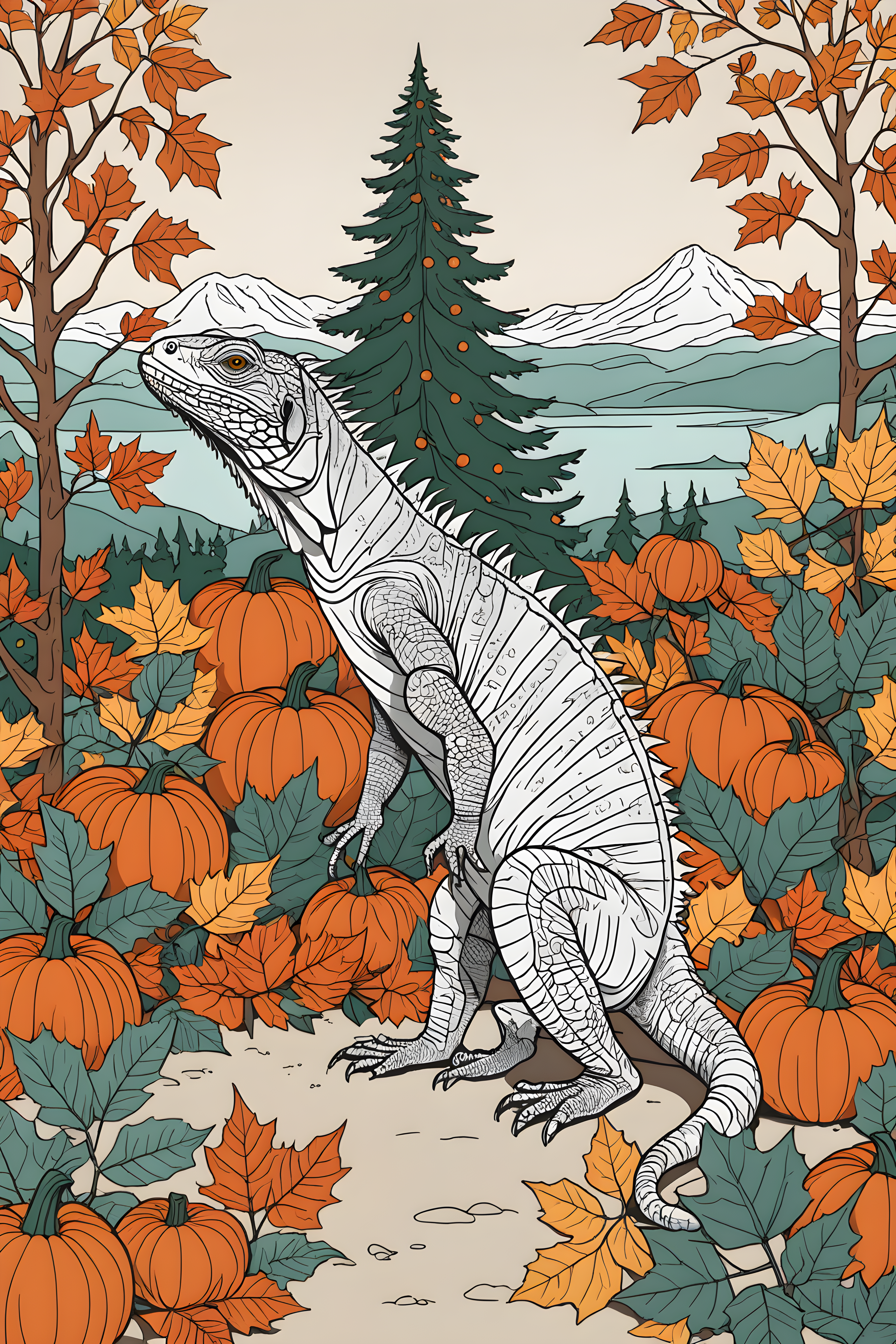 Iguana — Minimalist Line Art (Seasonal)