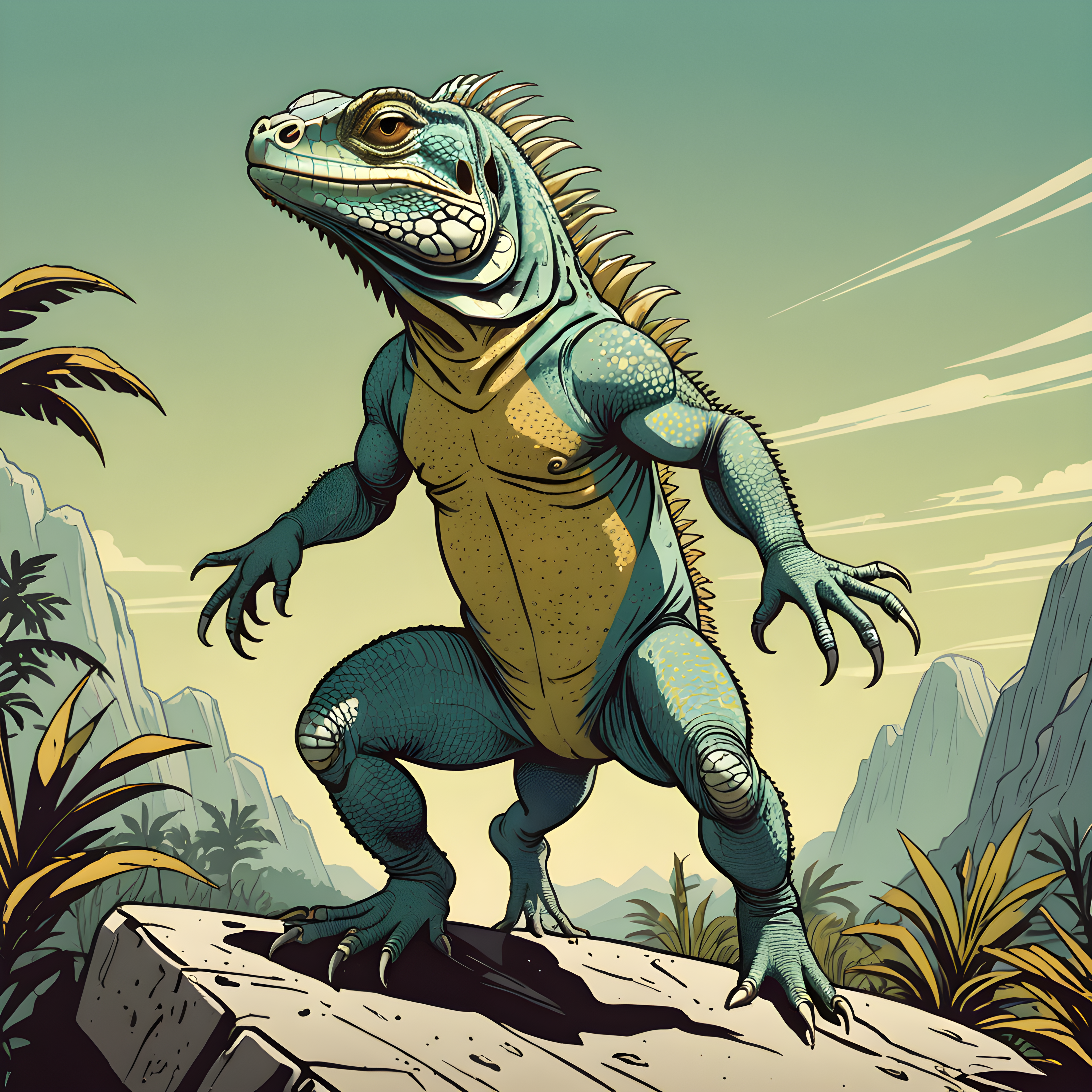 Iguana — Retro (Motivational)