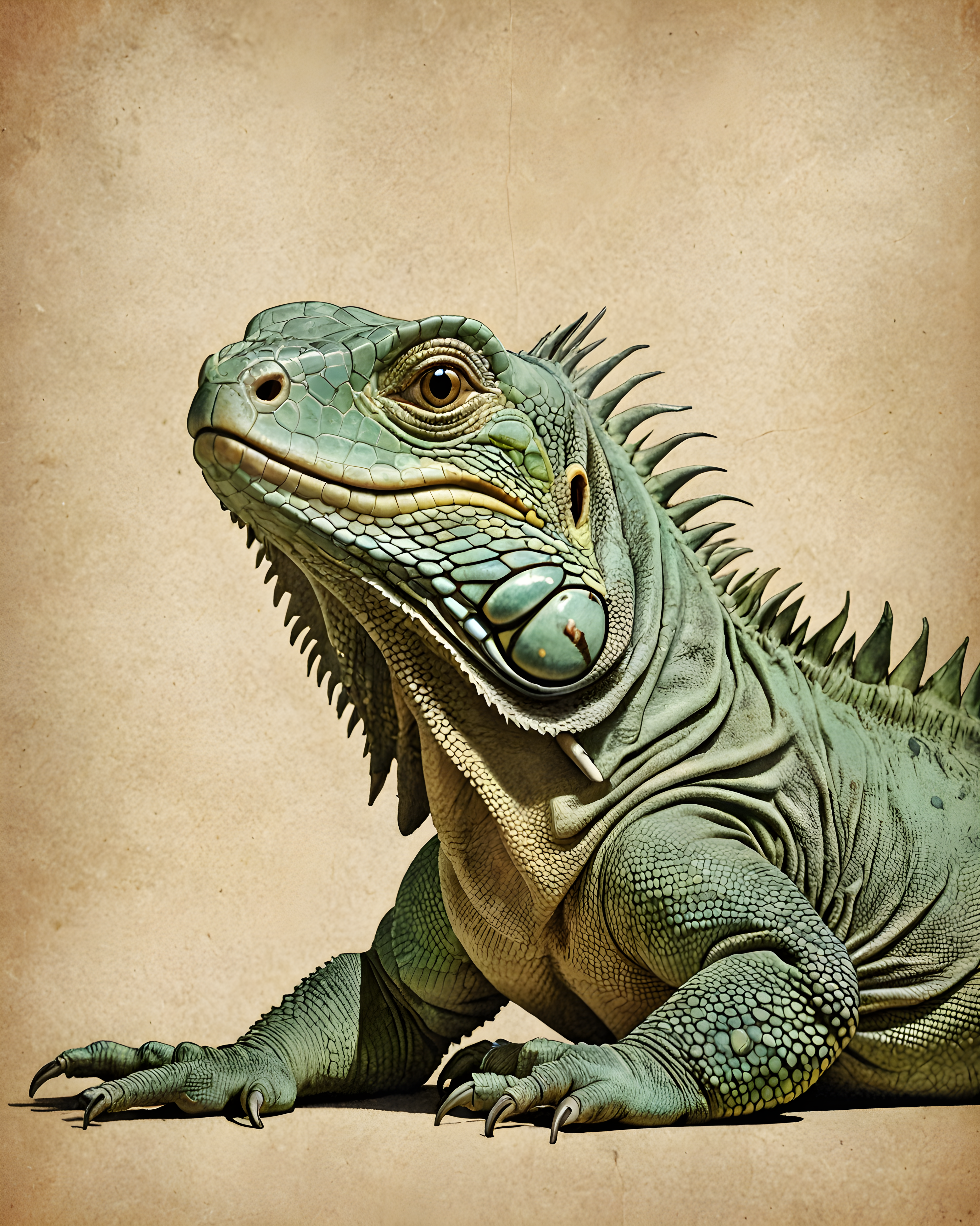 Iguana — Vintage Poster (Playful)