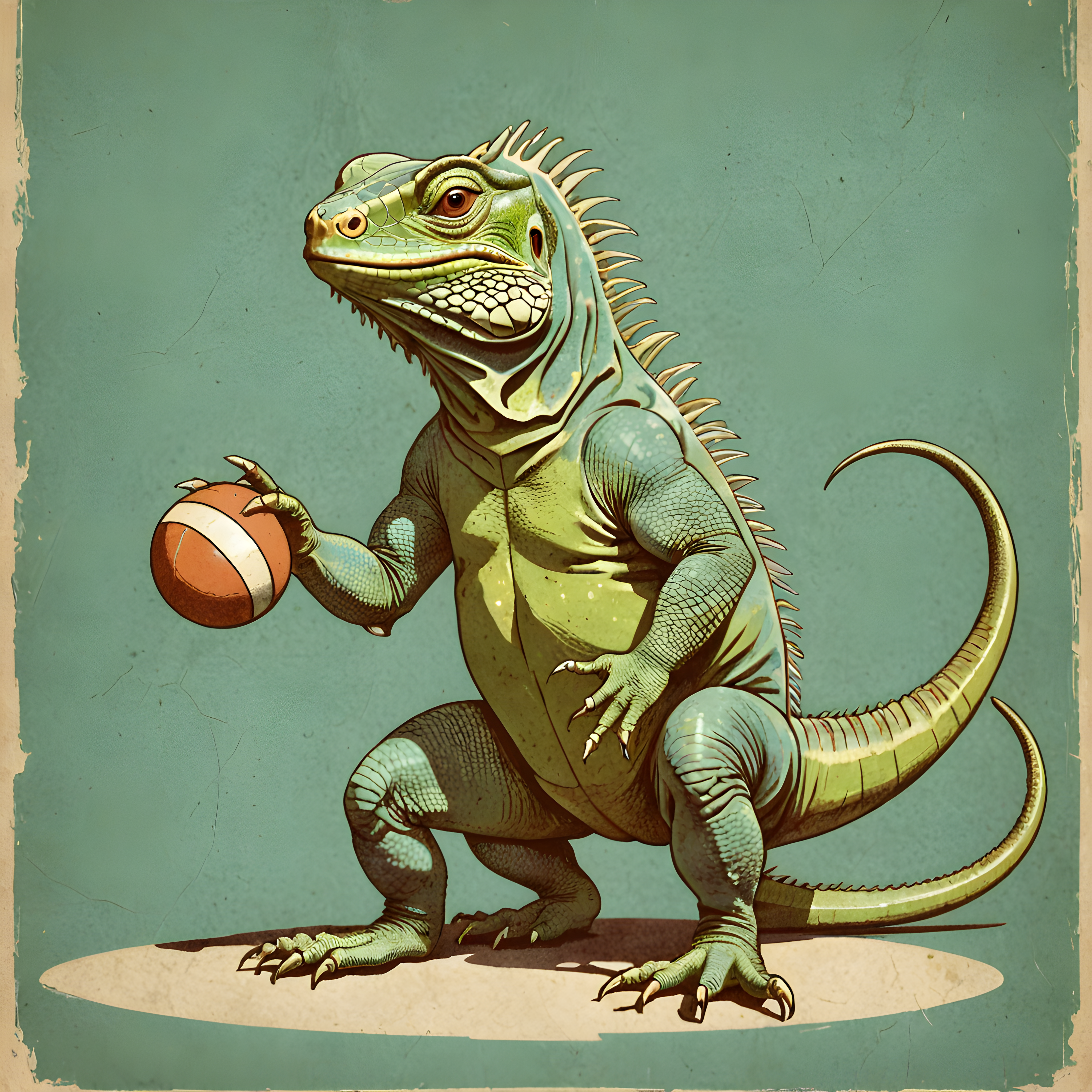 Iguana — Vintage Poster (Playful)