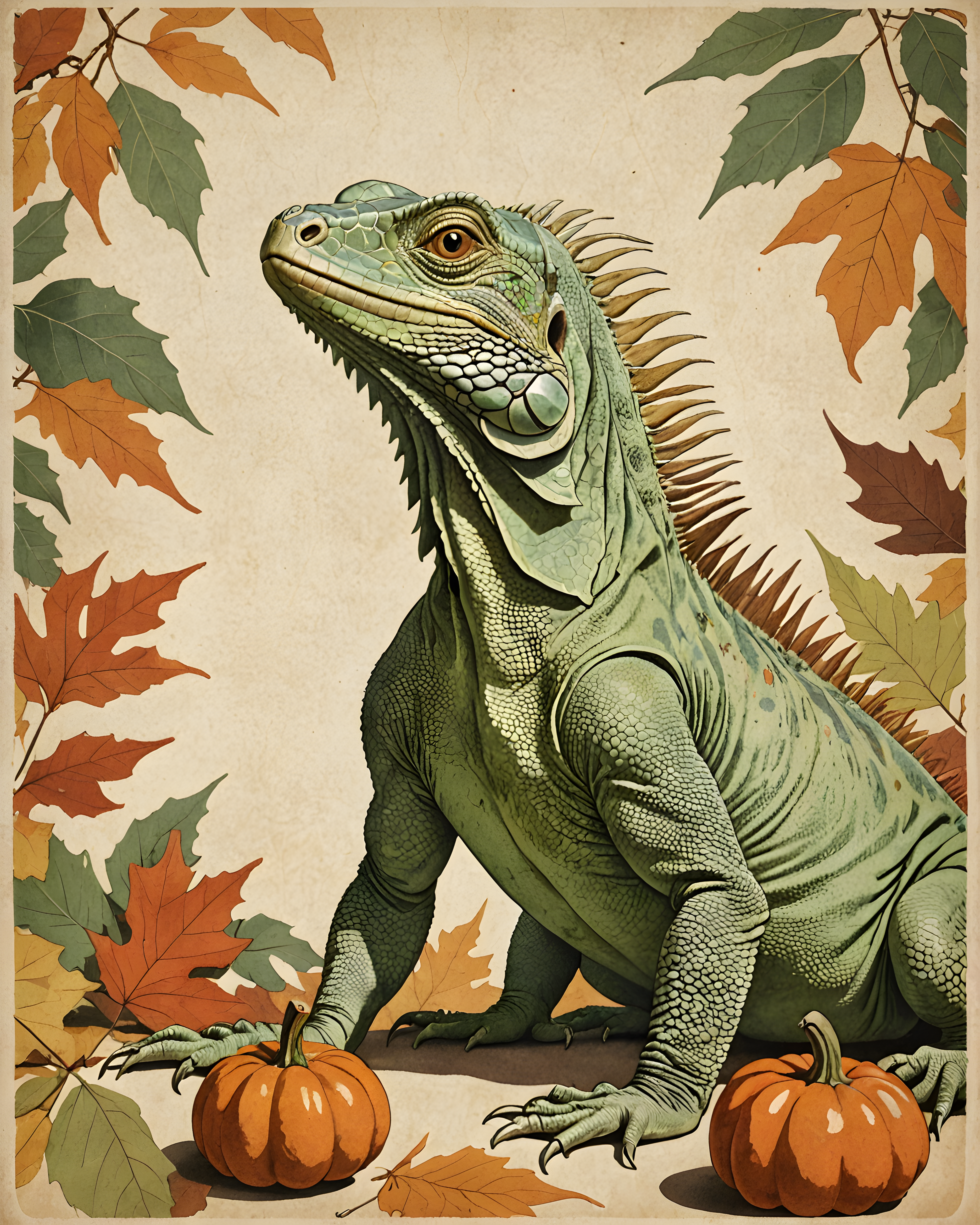 Iguana — Vintage Poster (Seasonal)