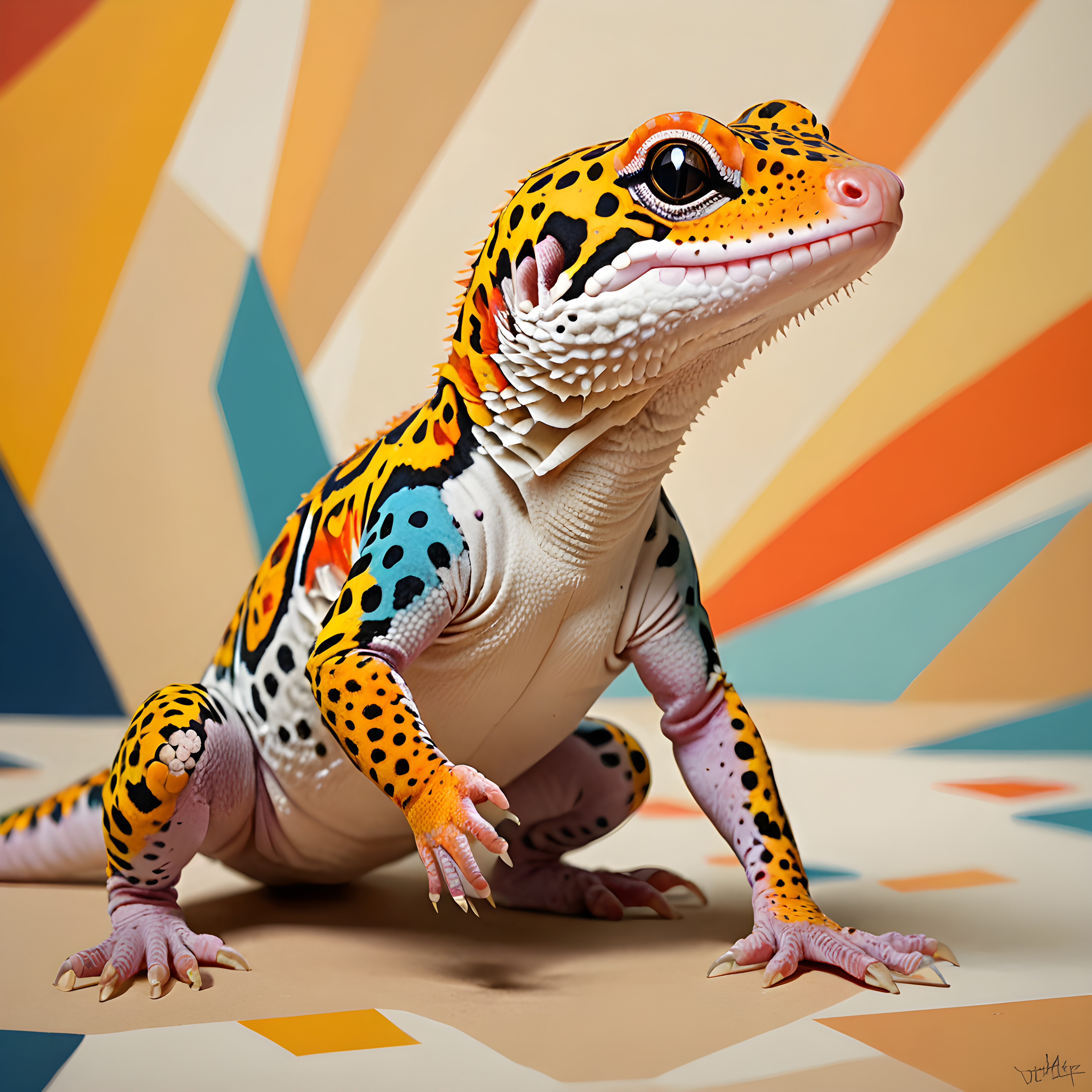 Leopard Gecko — Abstract (Happy)