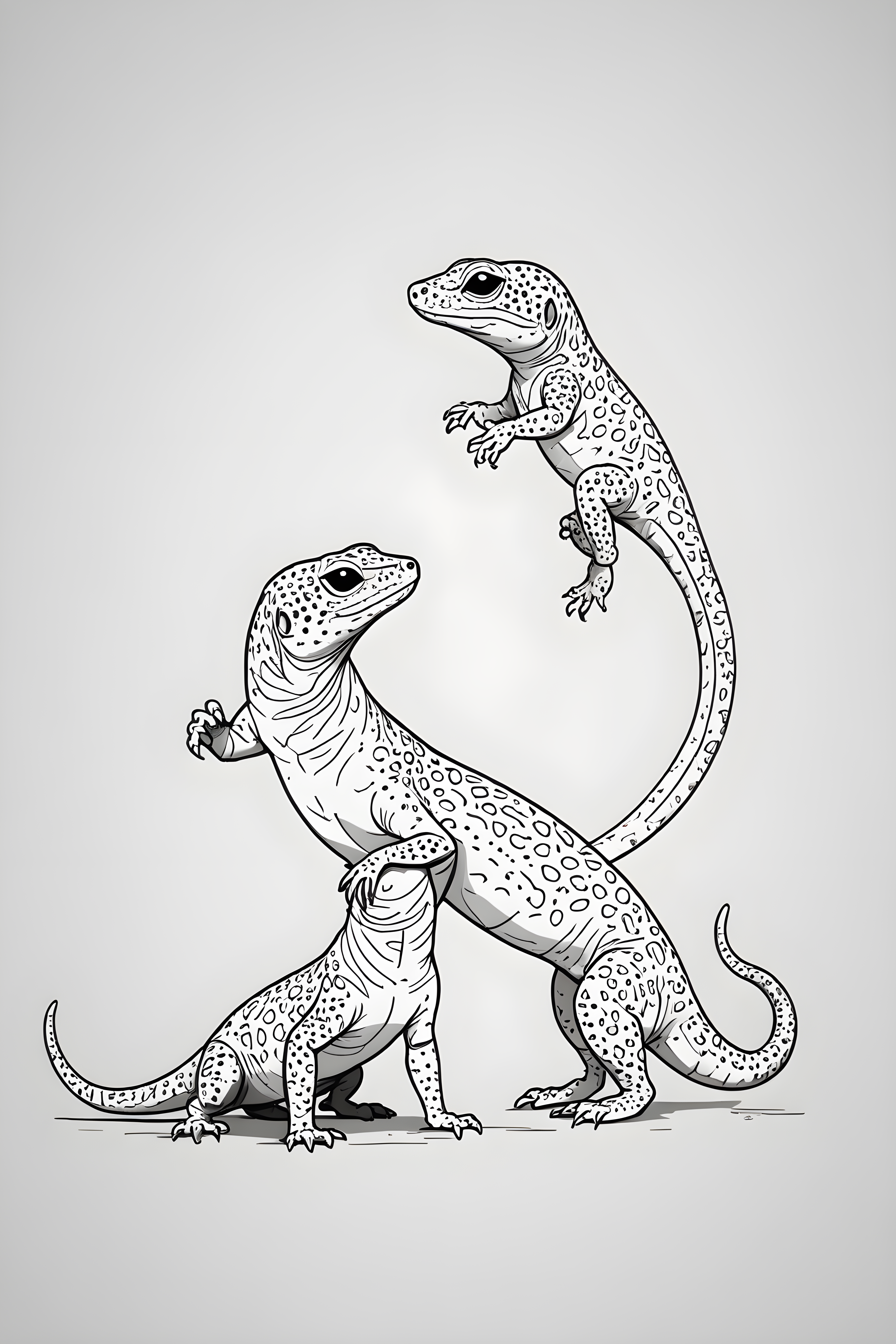 Leopard Gecko — Minimalist Line Art (Playful)