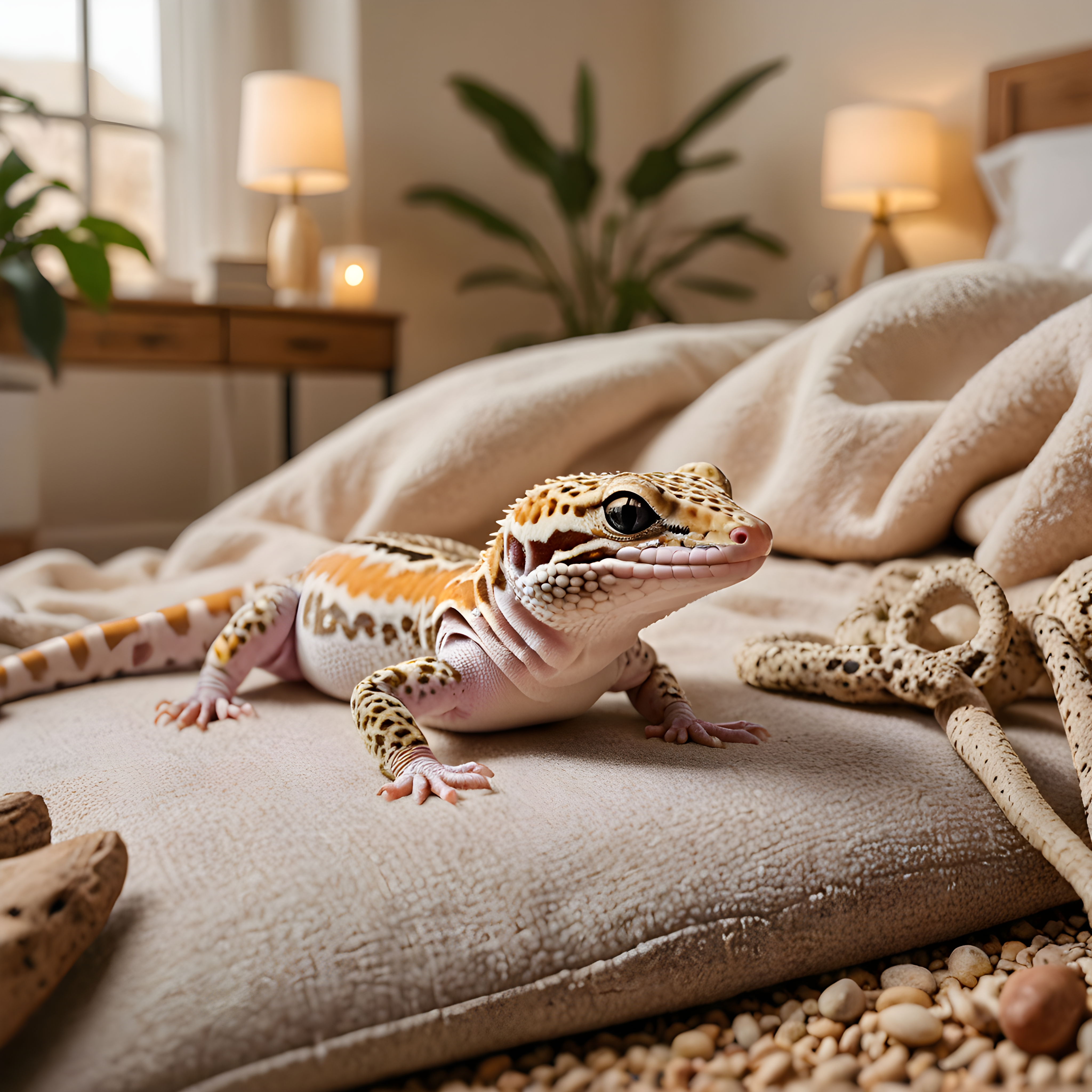 Leopard Gecko — Modern Aesthetic (Sleepy)