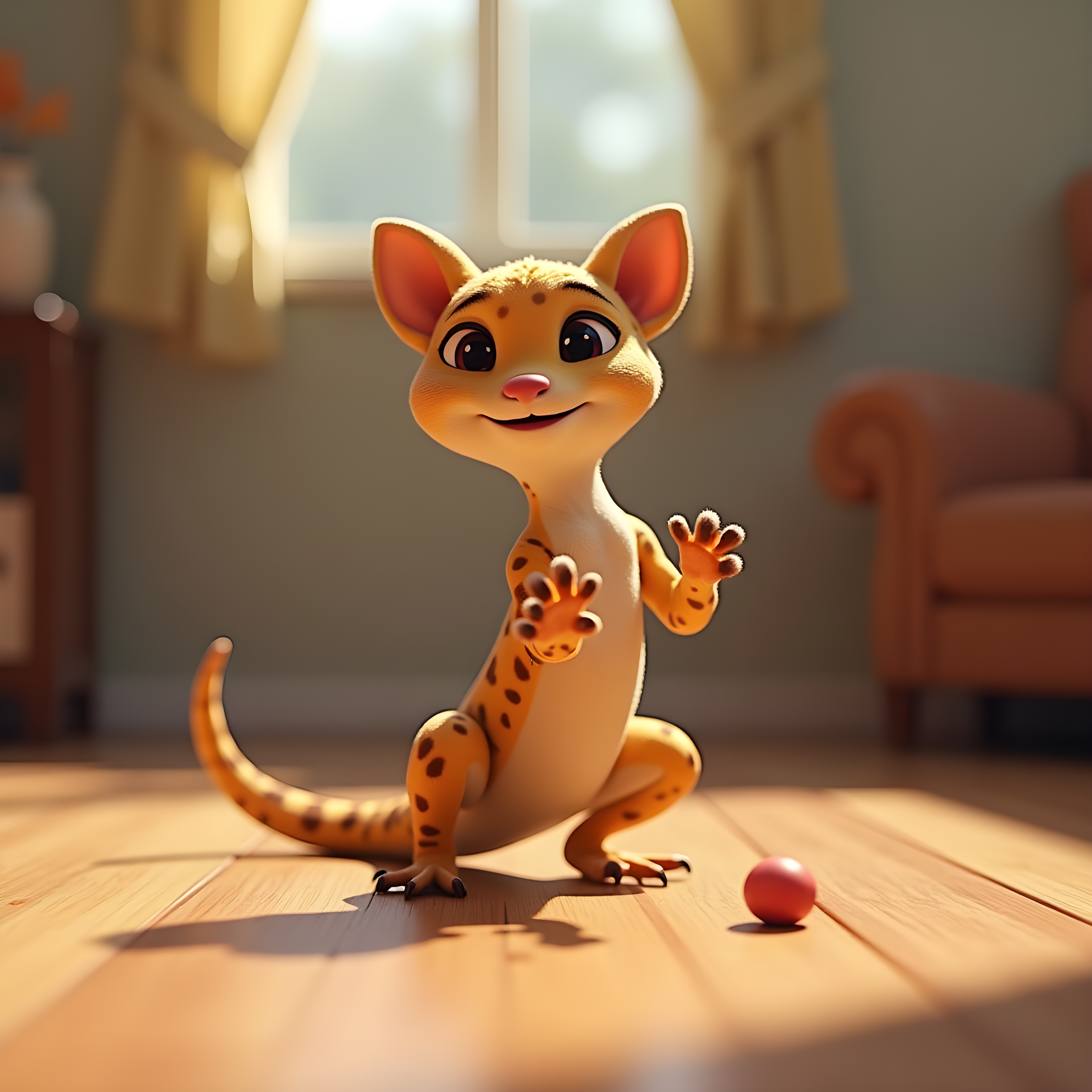 Leopard Gecko — 3D Render (Playful)
