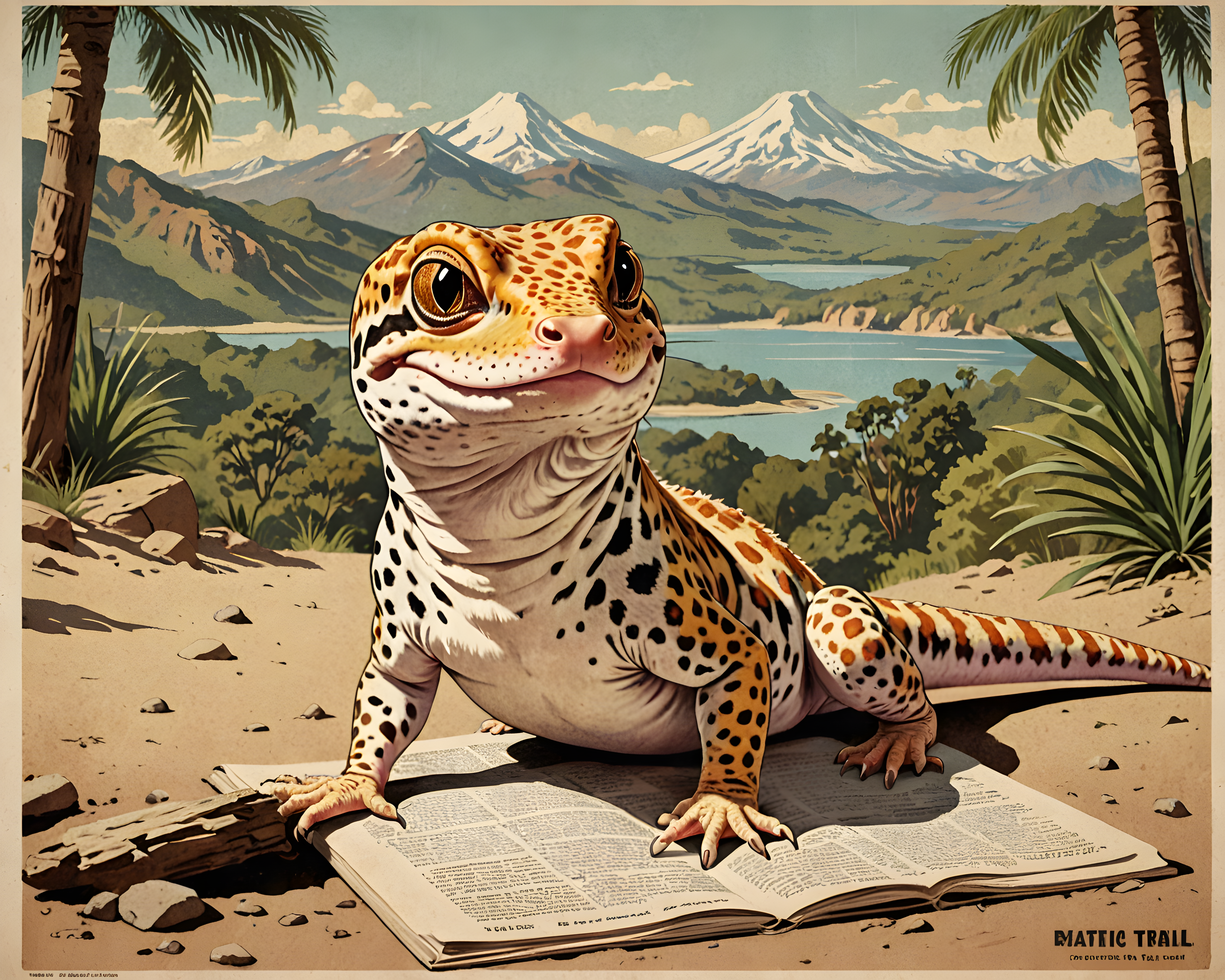 Leopard Gecko — Vintage Poster (Funny)