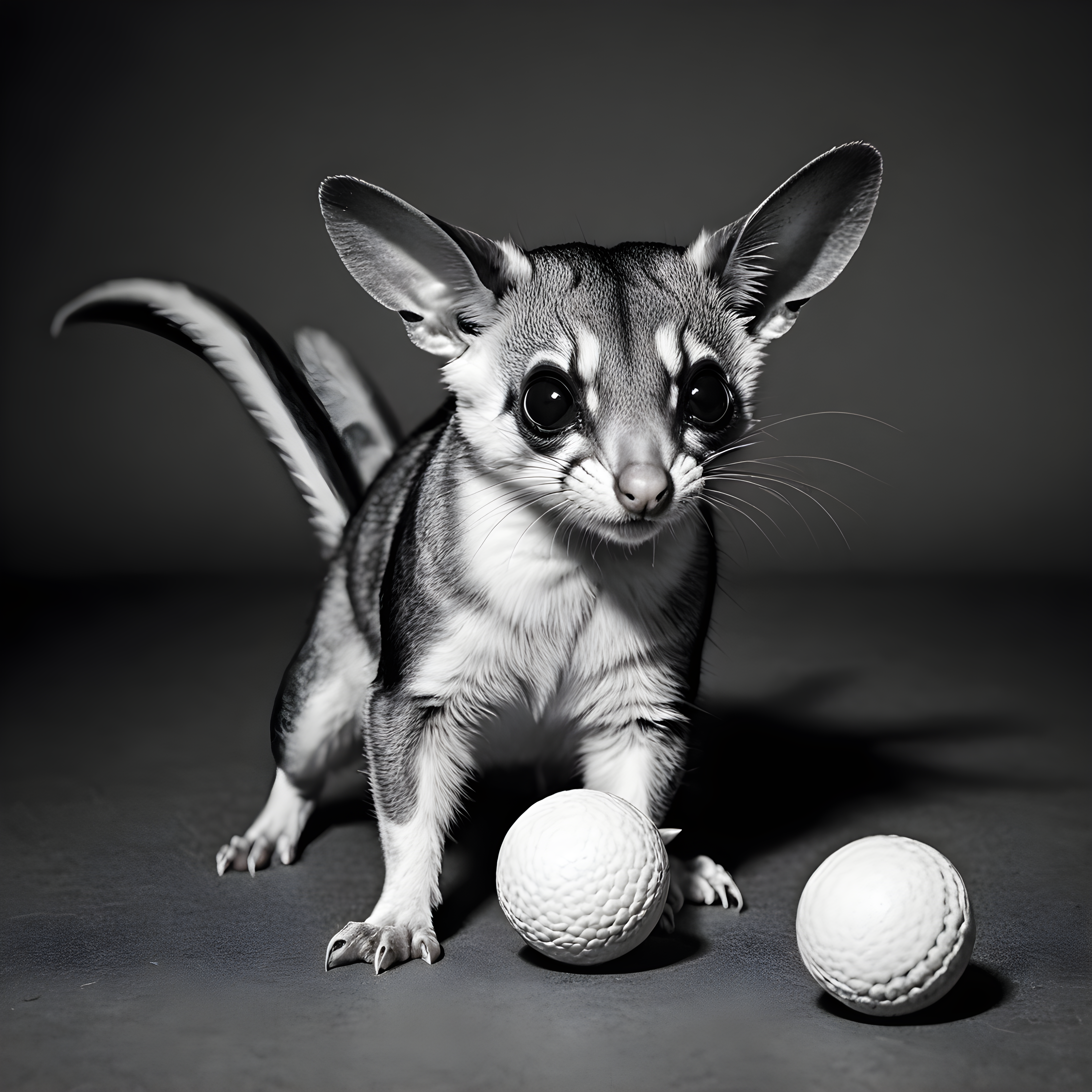 Sugar Glider — Black & White (Playful)