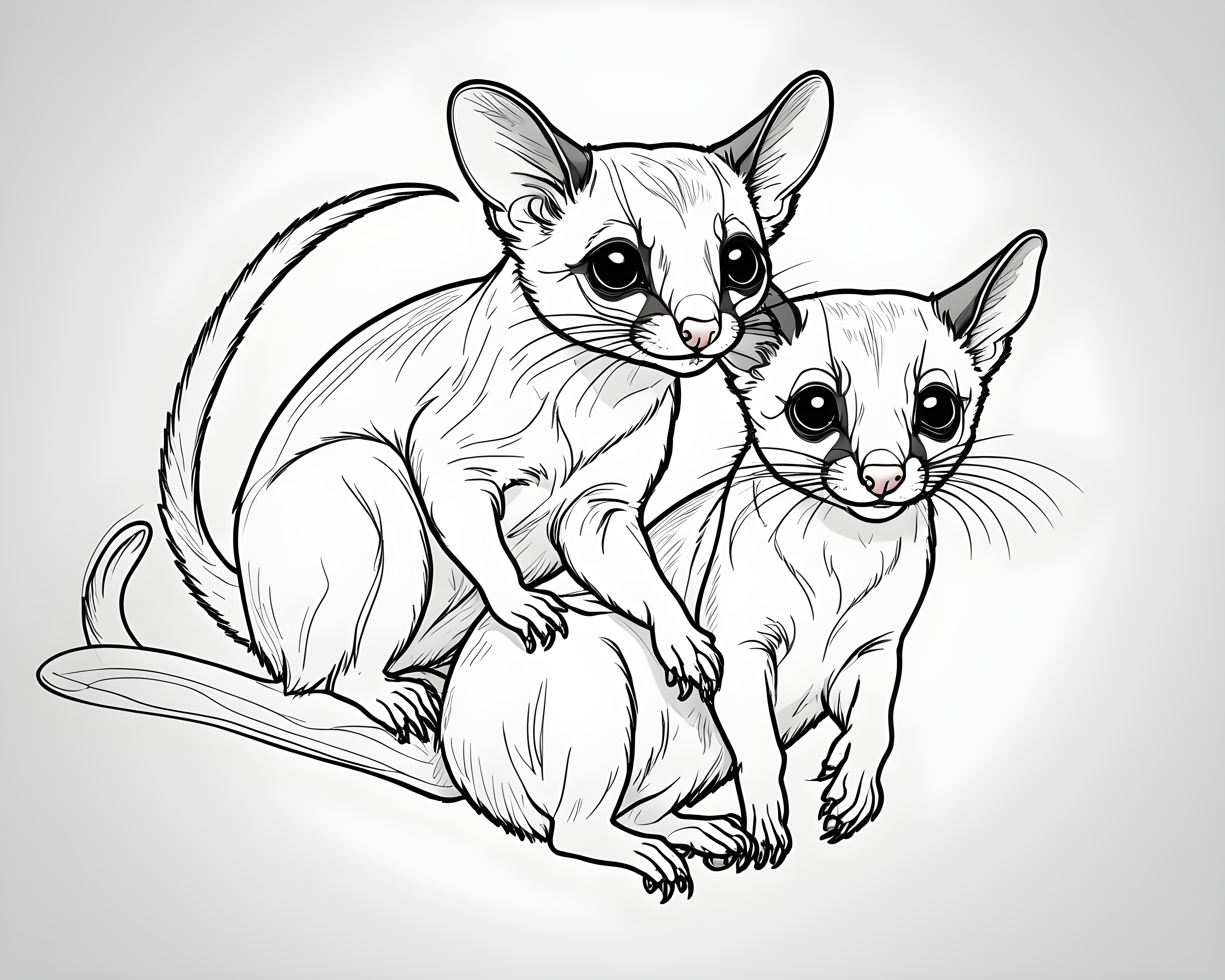 Sugar Glider — Minimalist Line Art (Energetic)