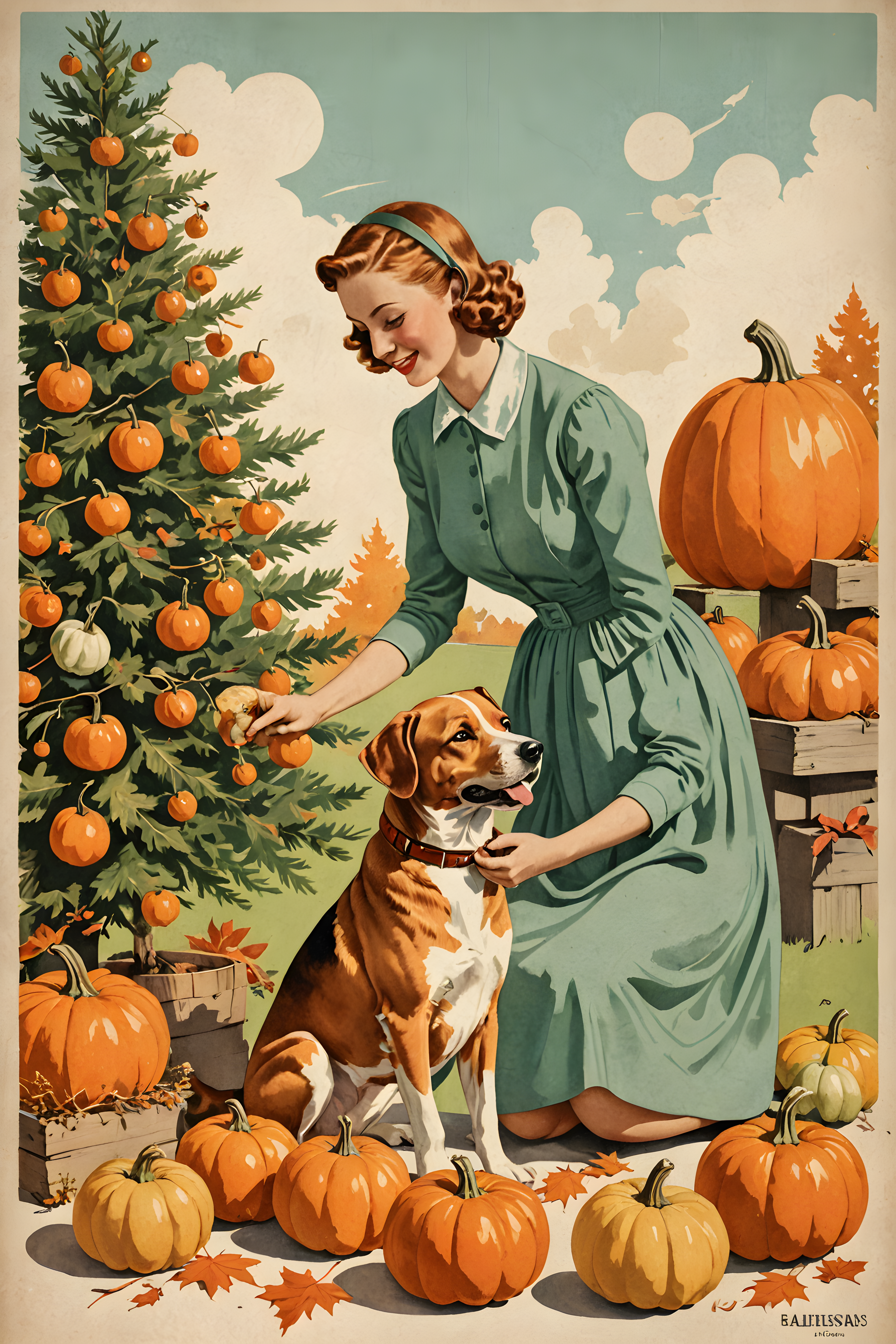 Best Friend Dog — Vintage Poster (Seasonal)