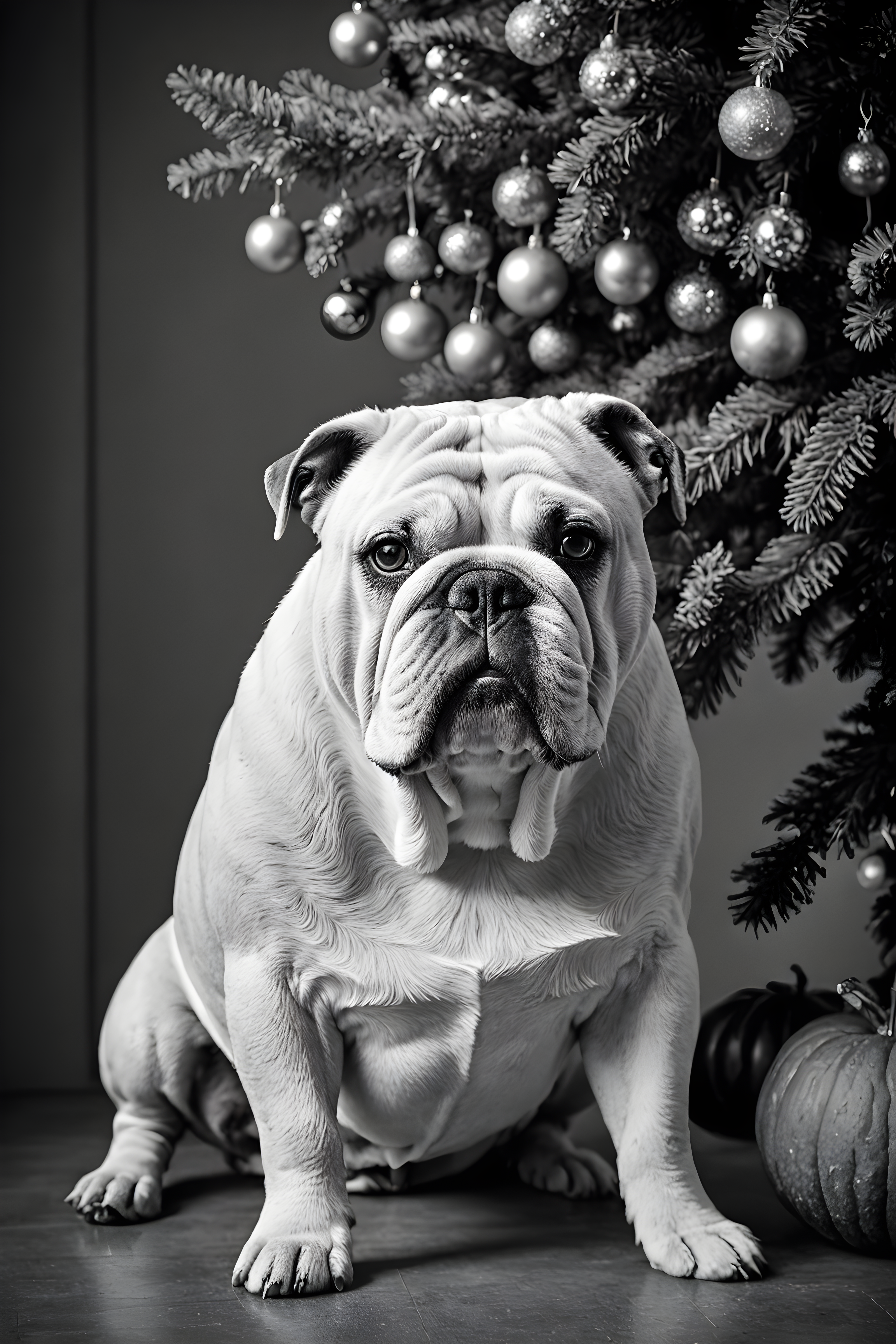 Comforting Bulldog — Black & White (Seasonal)