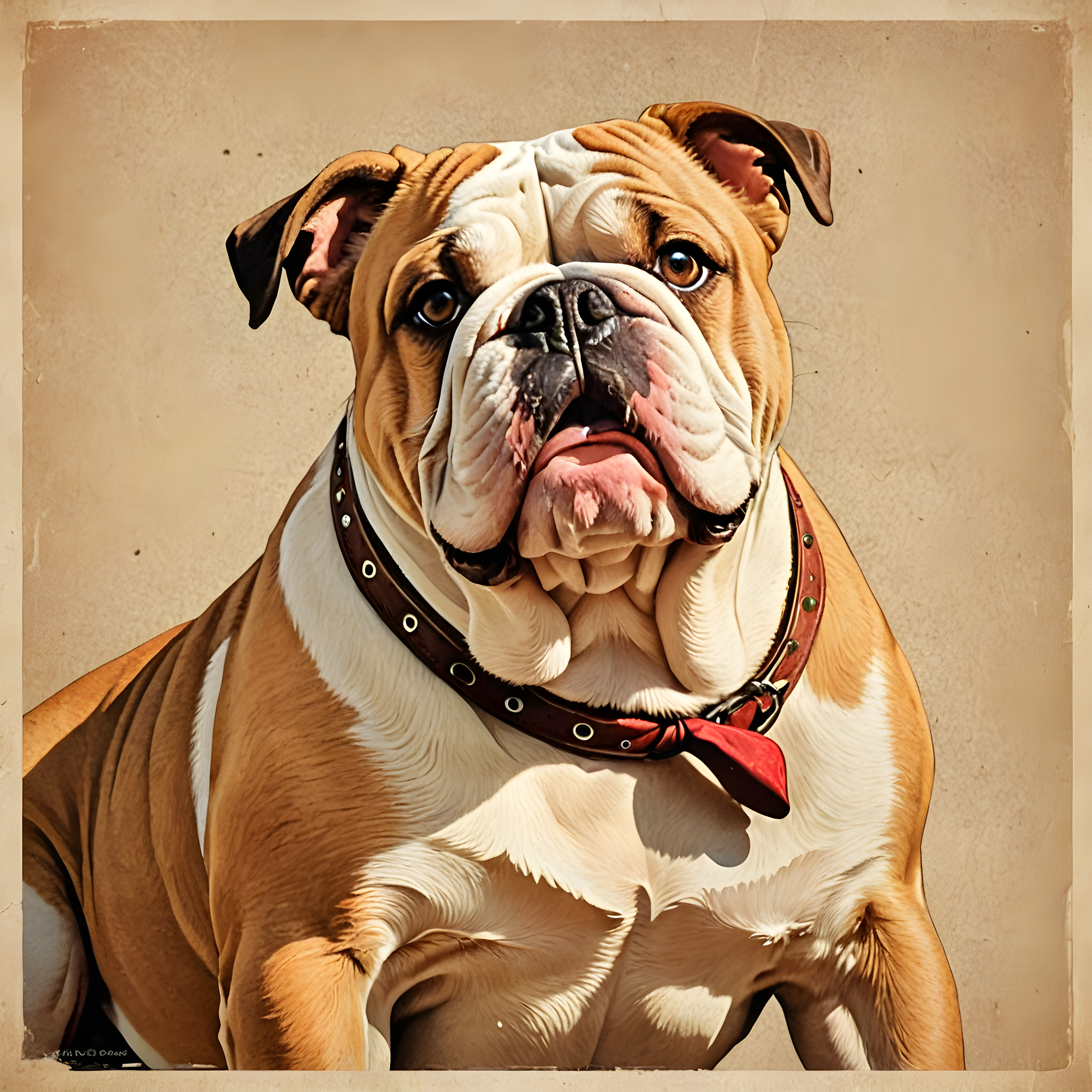 Comforting Bulldog — Vintage Poster (Happy)