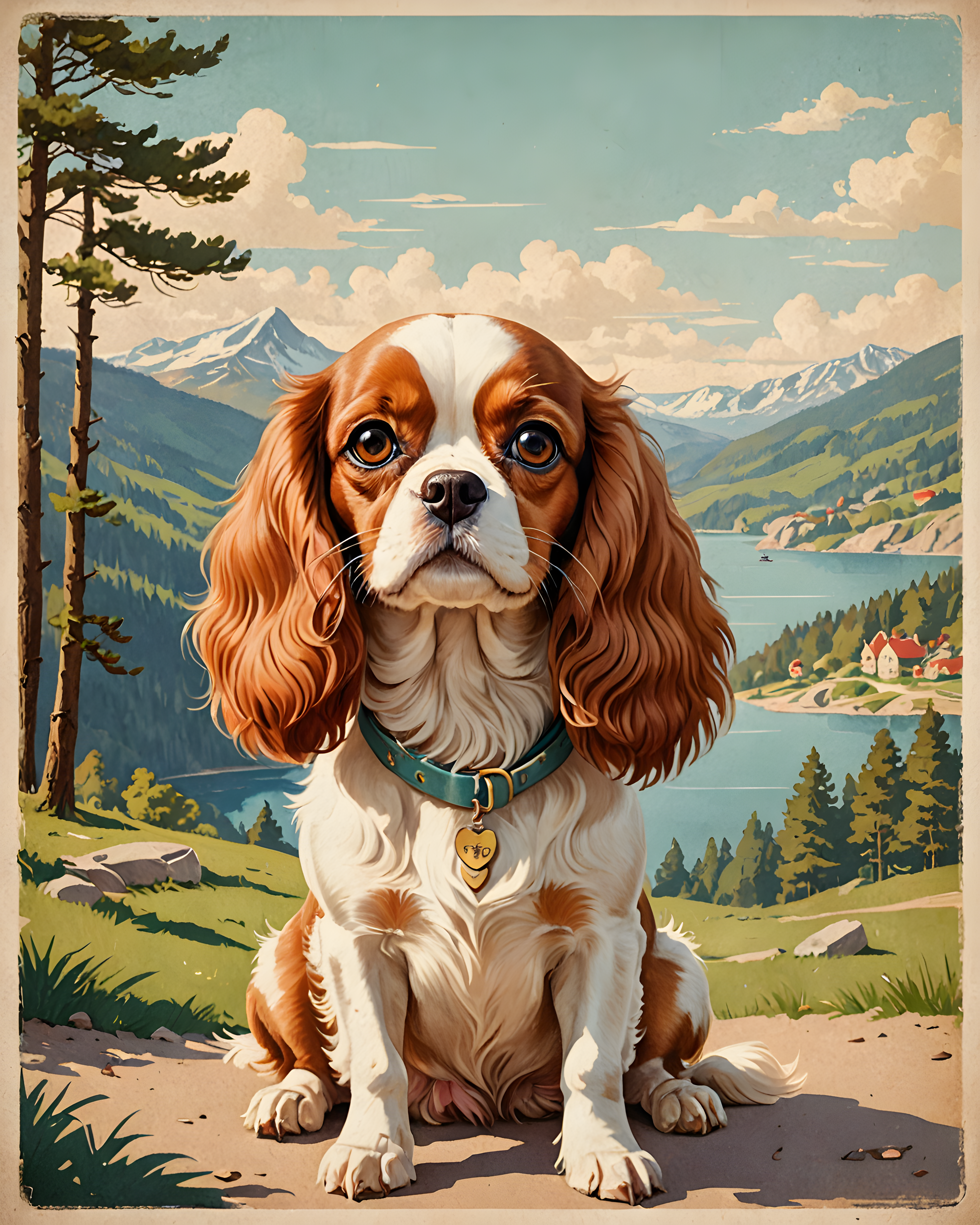 Cuddly Cavalier — Vintage Poster (Cute)