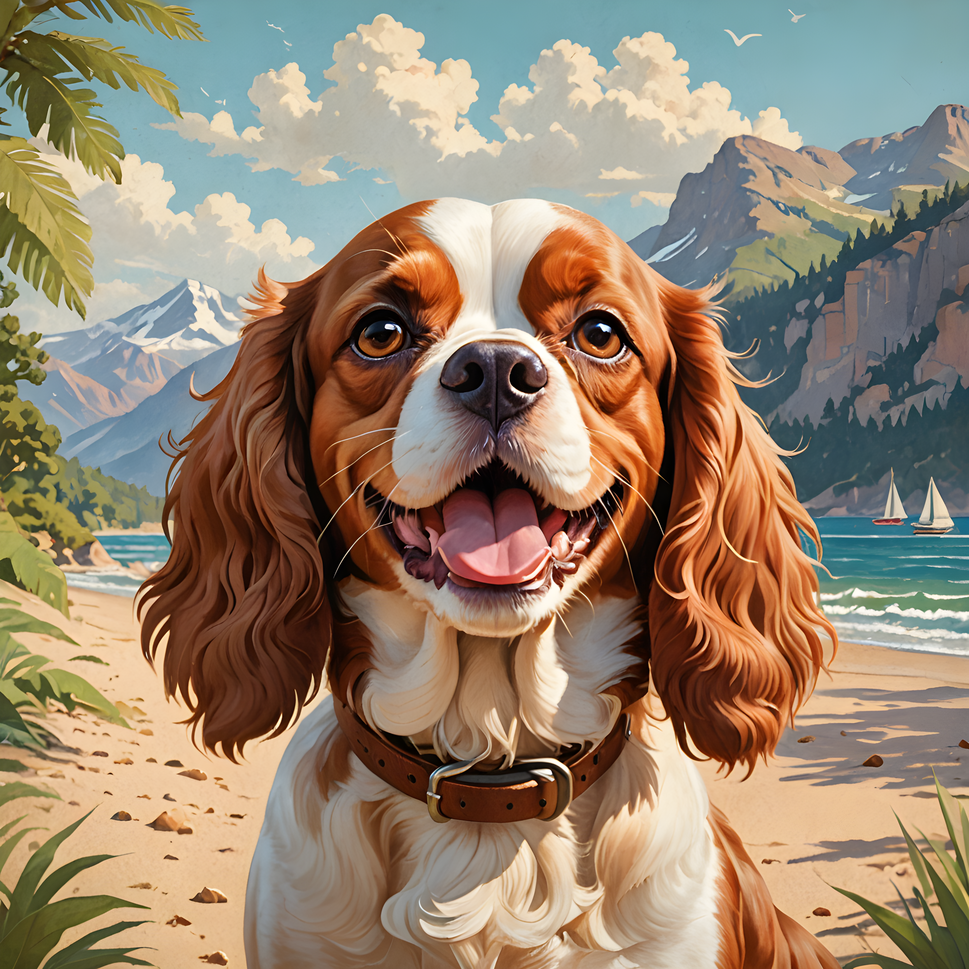 Cuddly Cavalier — Vintage Poster (Happy)