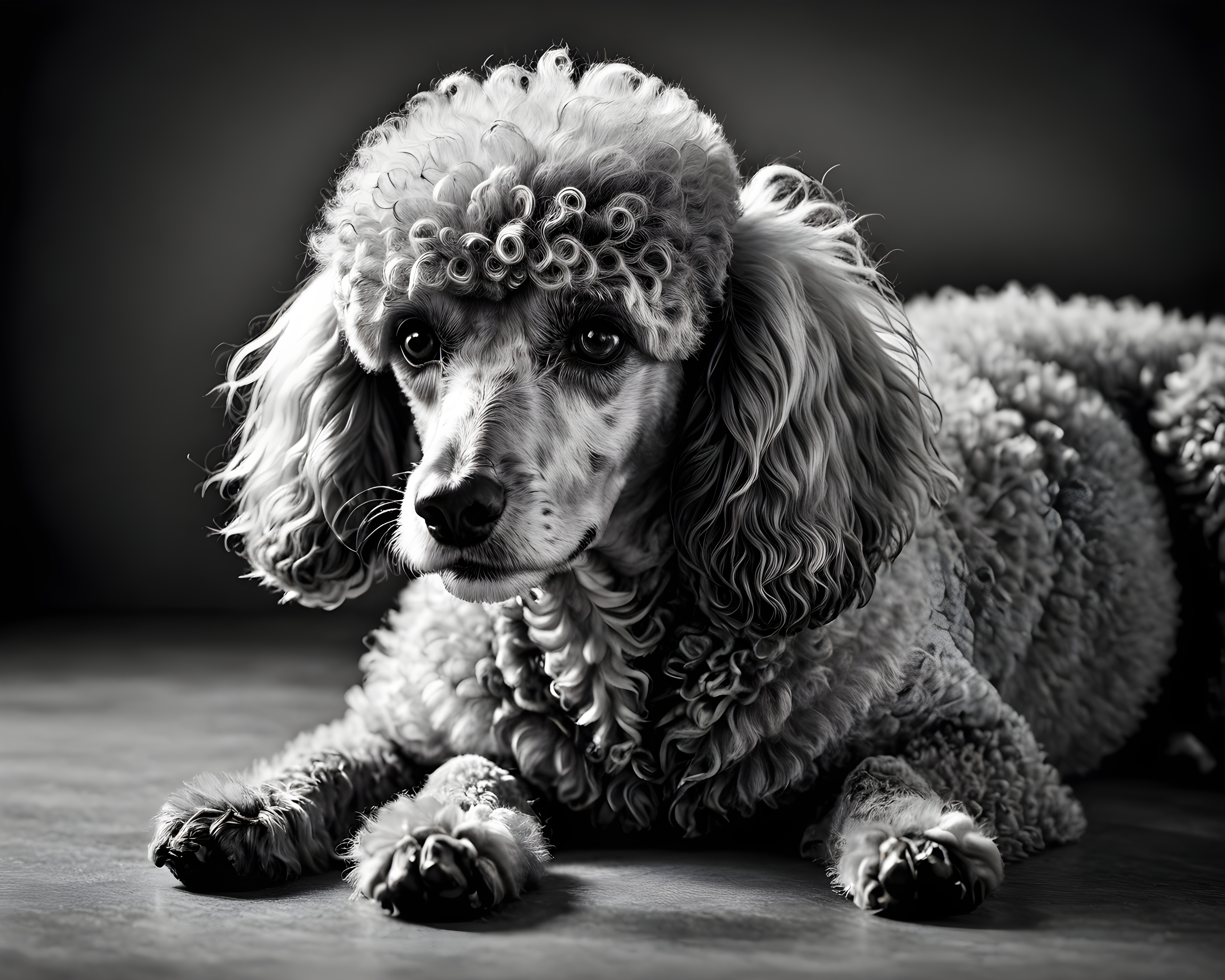 Devoted Poodle — Black & White (Energetic)