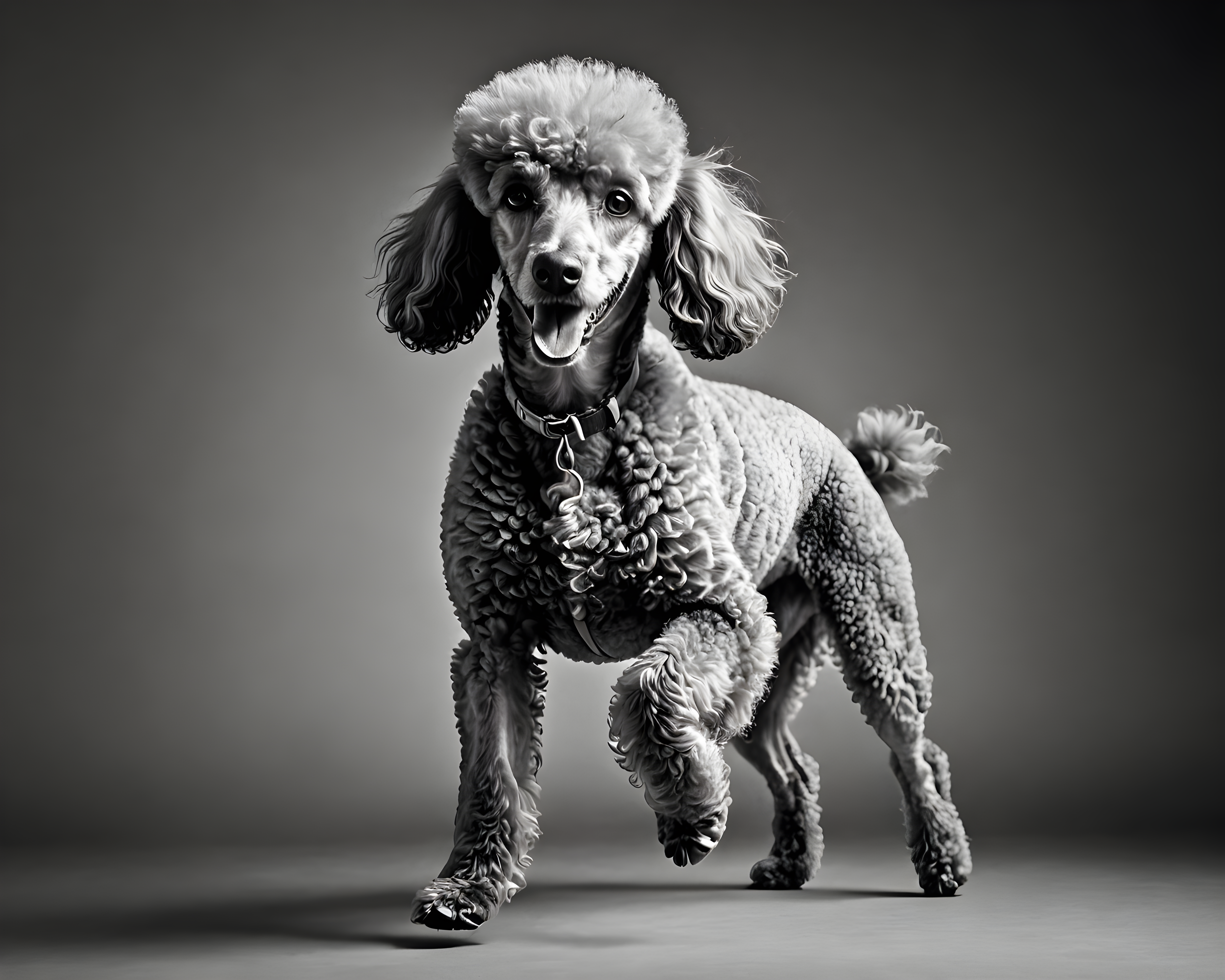 Devoted Poodle — Black & White (Funny)