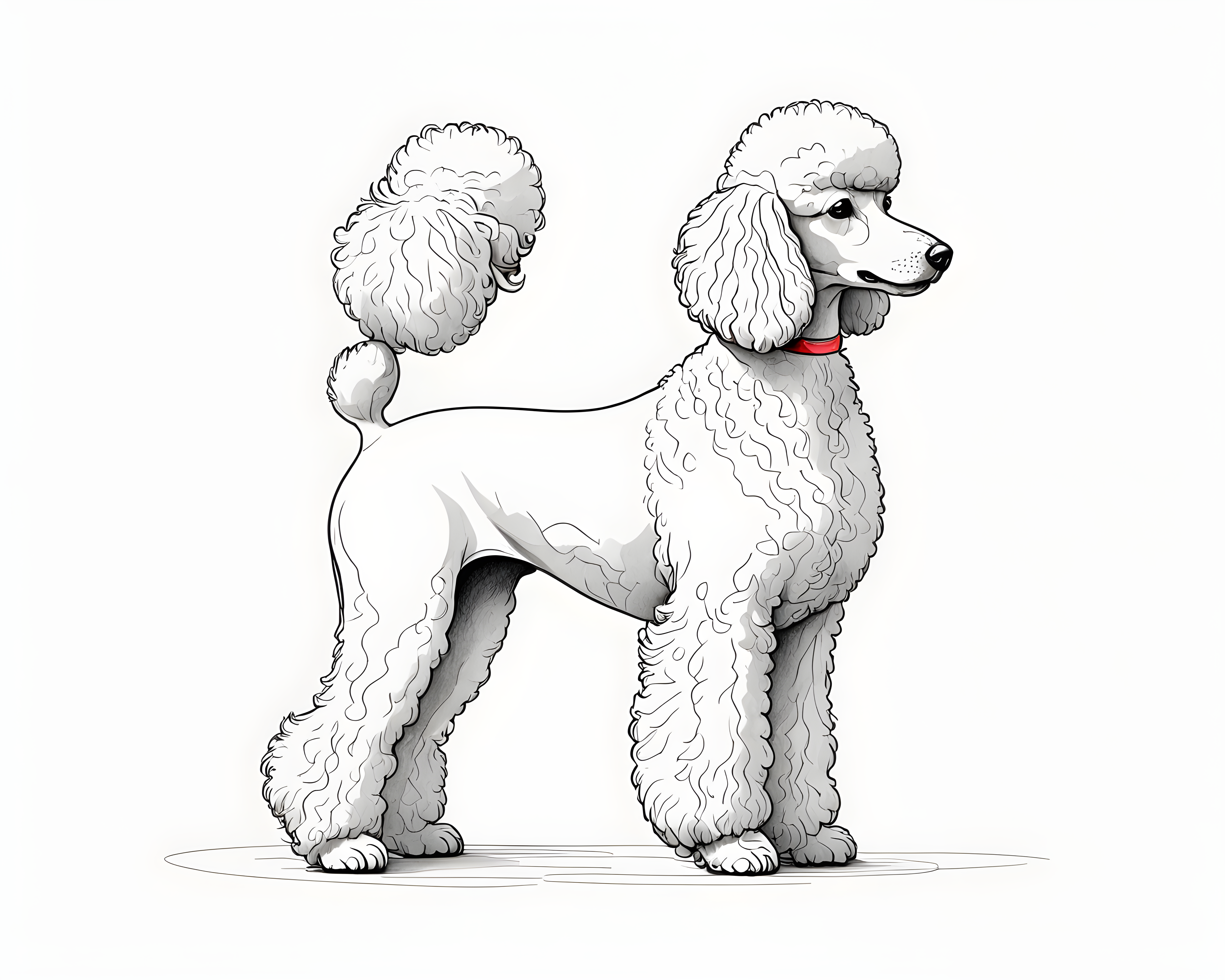 Devoted Poodle — Minimalist Line Art (Romantic)