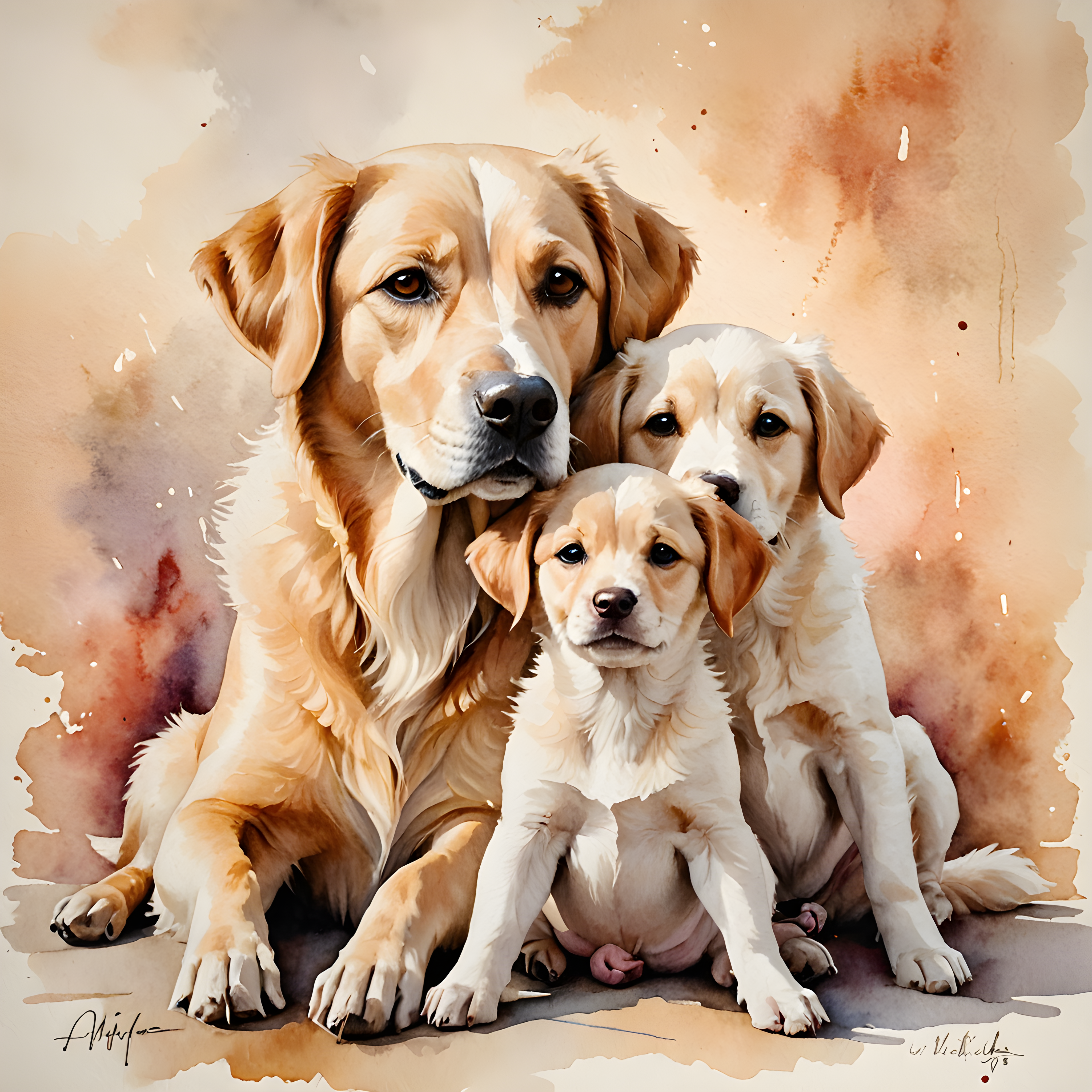 Family Dog — Watercolor (Romantic)
